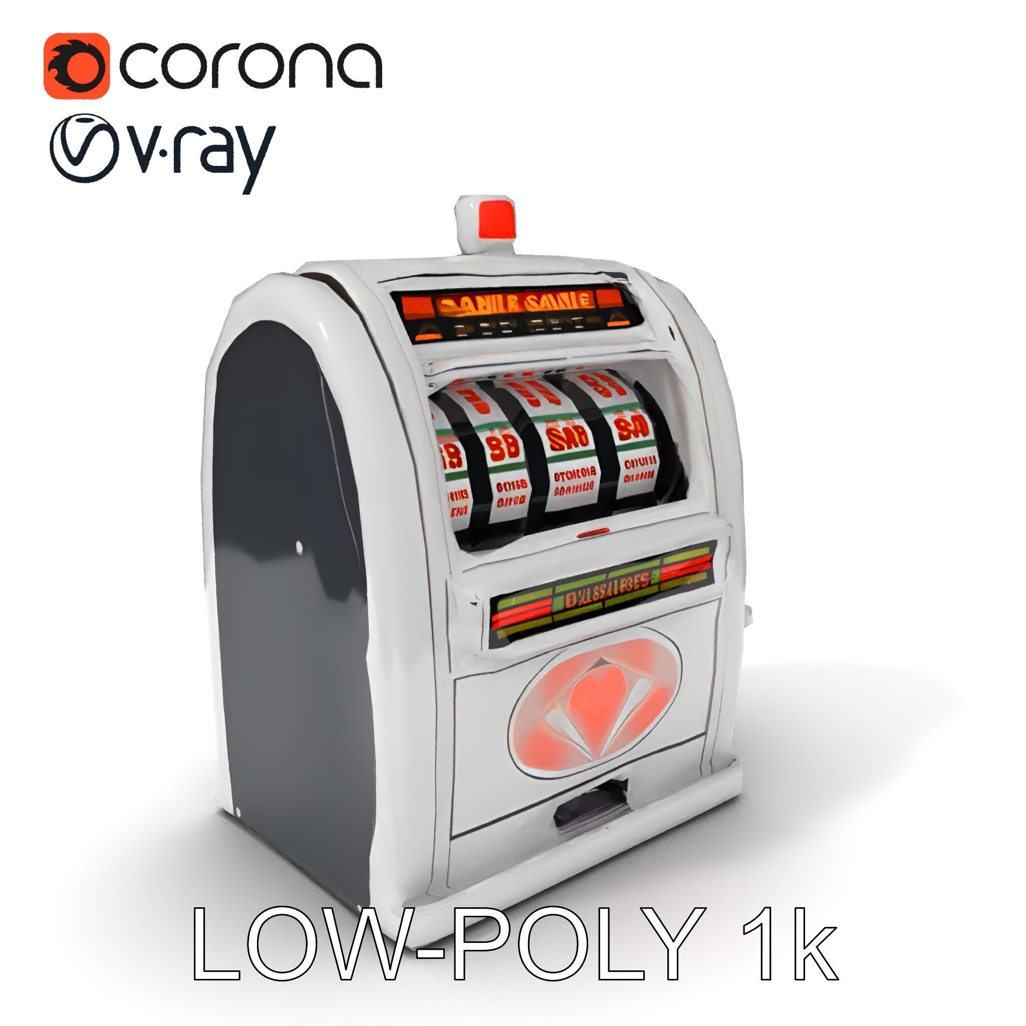 Classic Slot Machine D Model Pack Low-poly 3D model_9