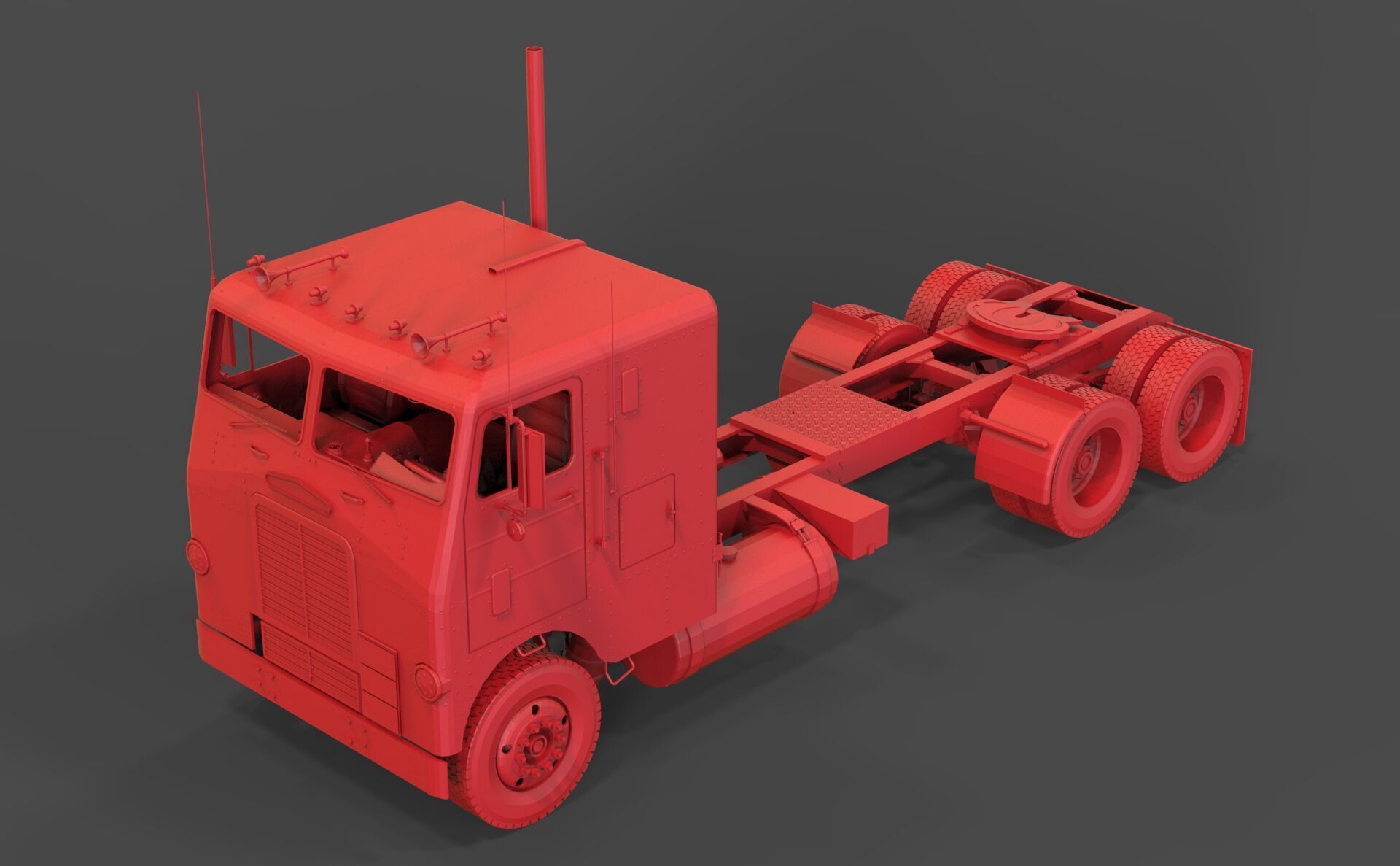White Freightliner WF 3D print model_6