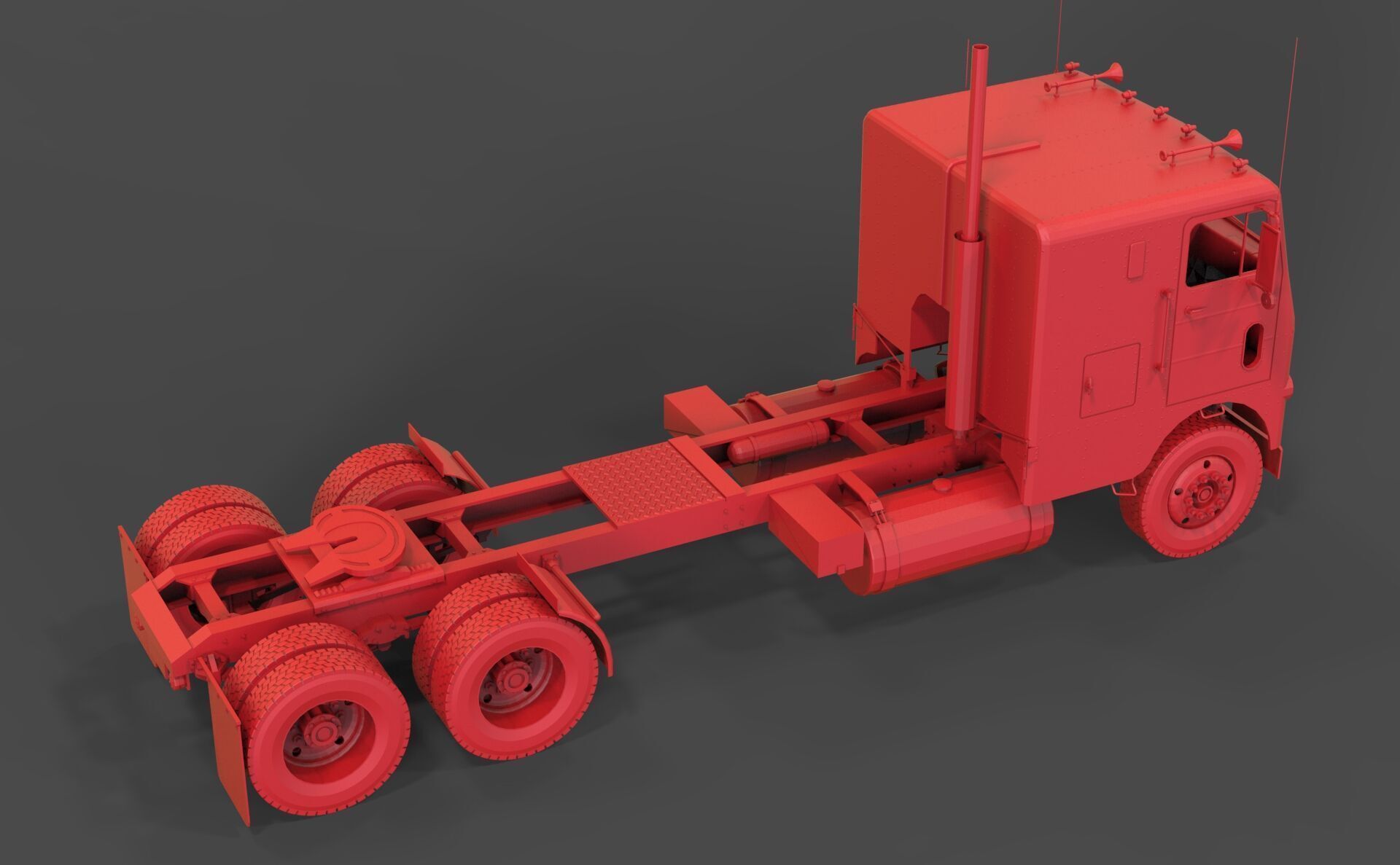 White Freightliner WF 3D print model_7