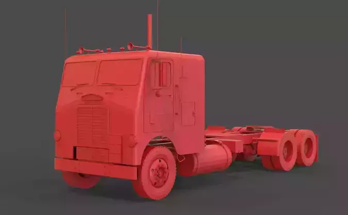 White Freightliner WF 3D print model