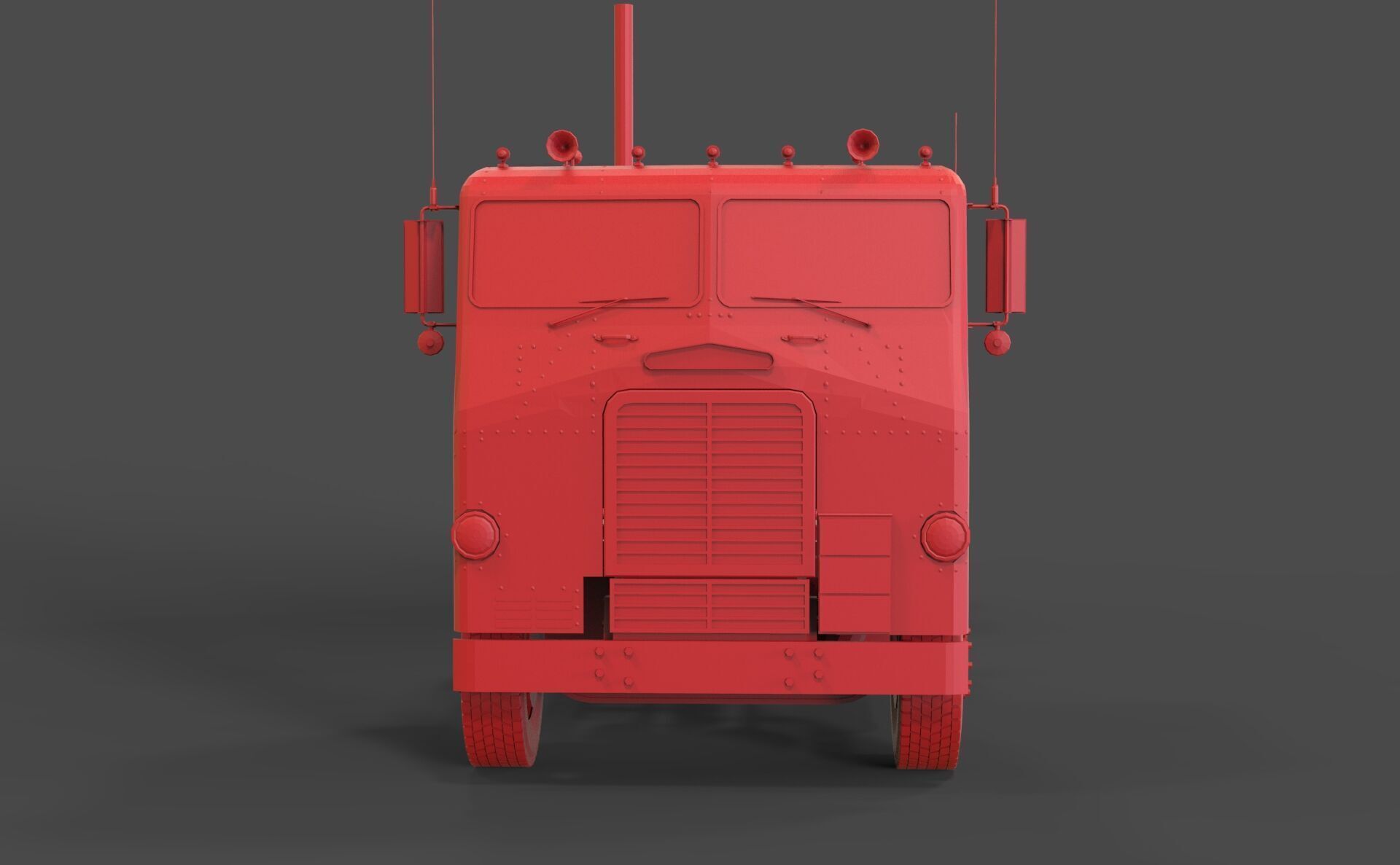 White Freightliner WF 3D print model_1