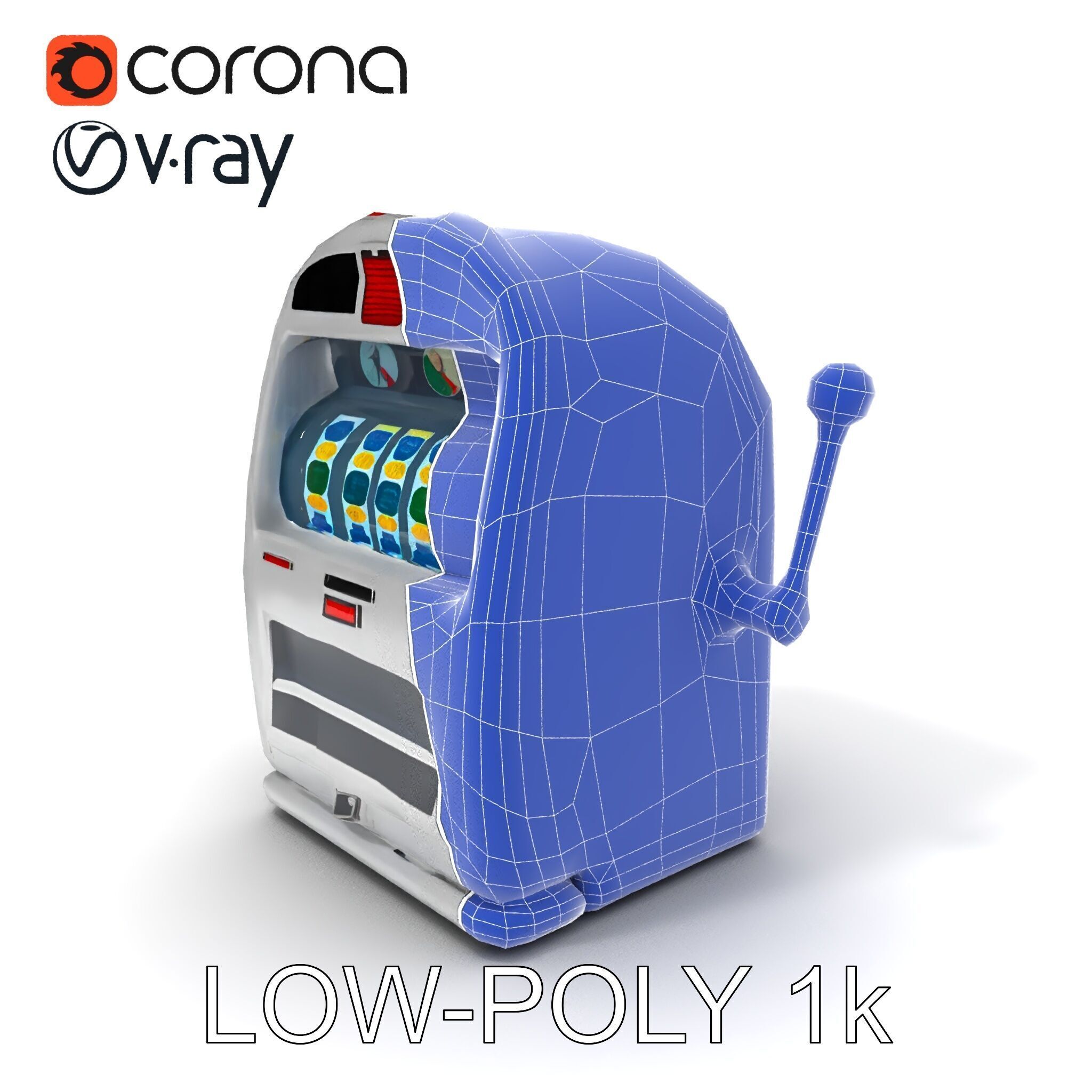 Vintage Slot Machine D Model Pack Low-poly 3D model_9