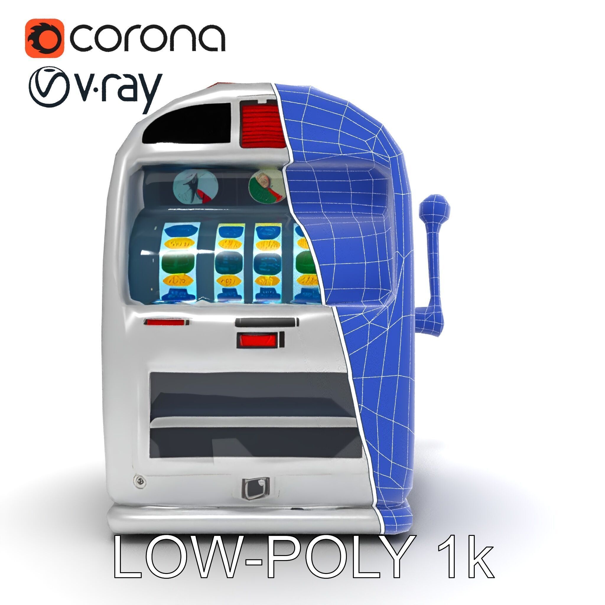 Vintage Slot Machine D Model Pack Low-poly 3D model_7