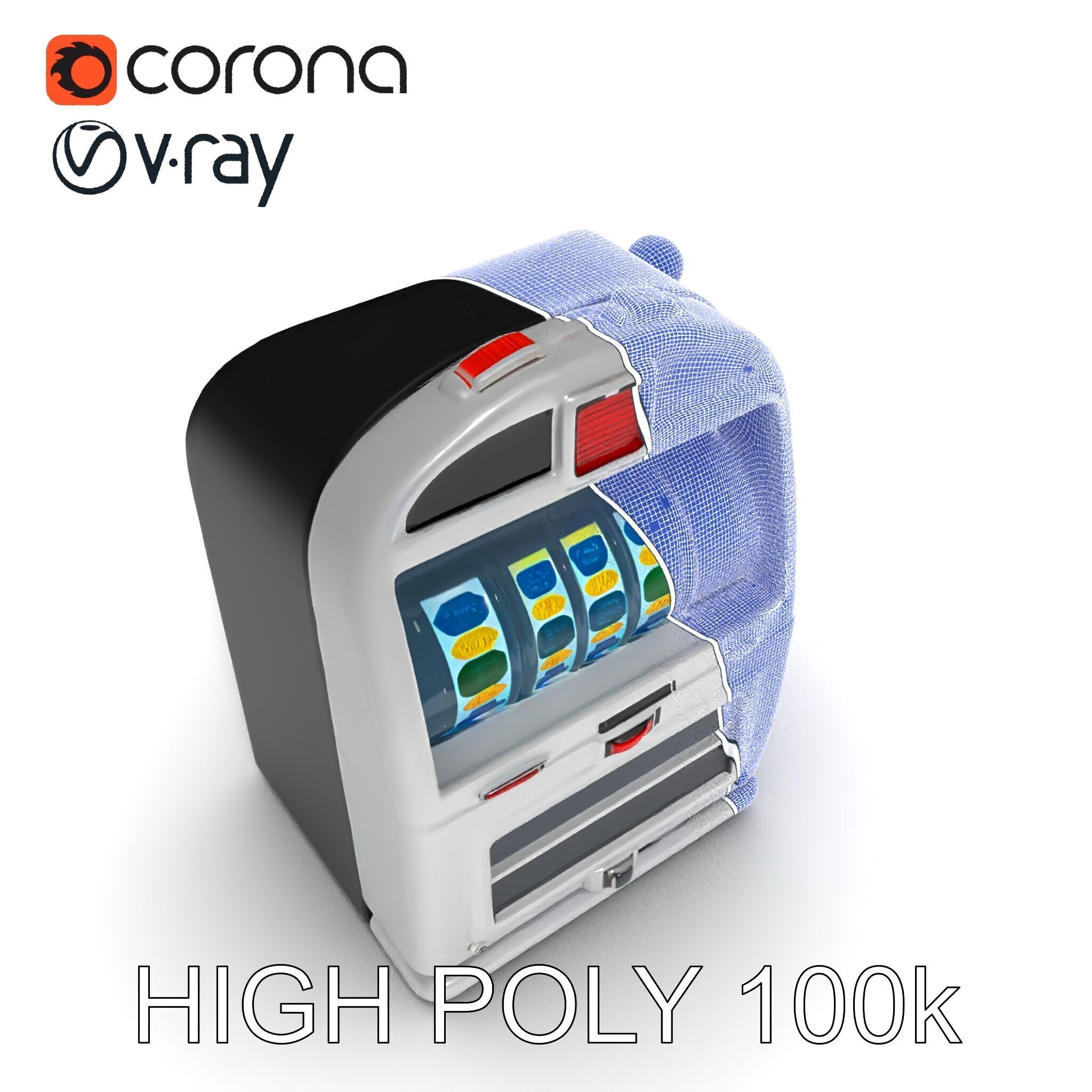 Vintage Slot Machine D Model Pack Low-poly 3D model_35