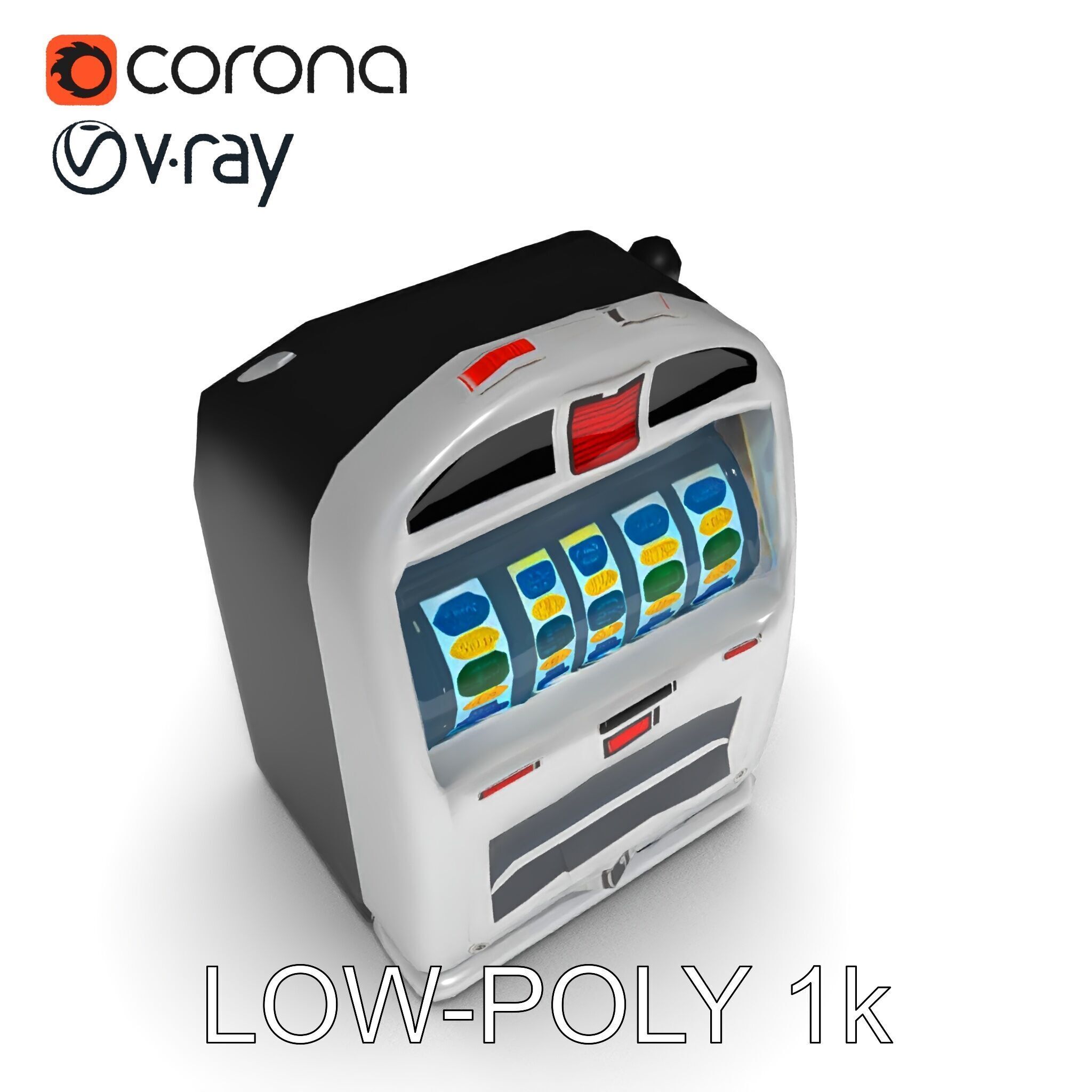 Vintage Slot Machine D Model Pack Low-poly 3D model_24