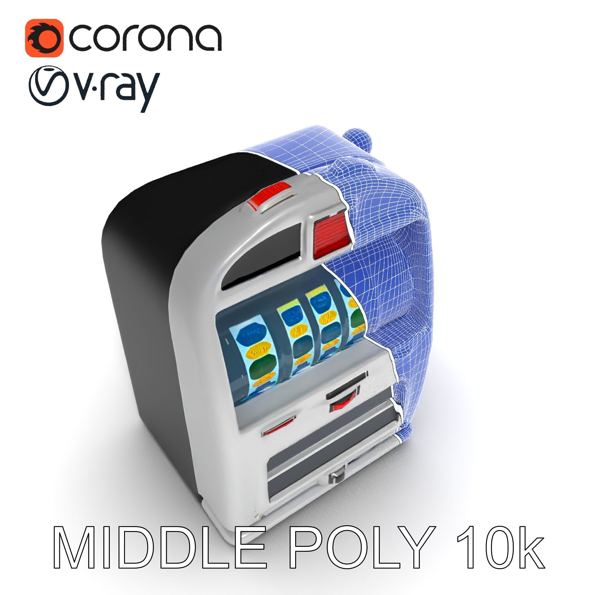 Vintage Slot Machine D Model Pack Low-poly 3D model_14