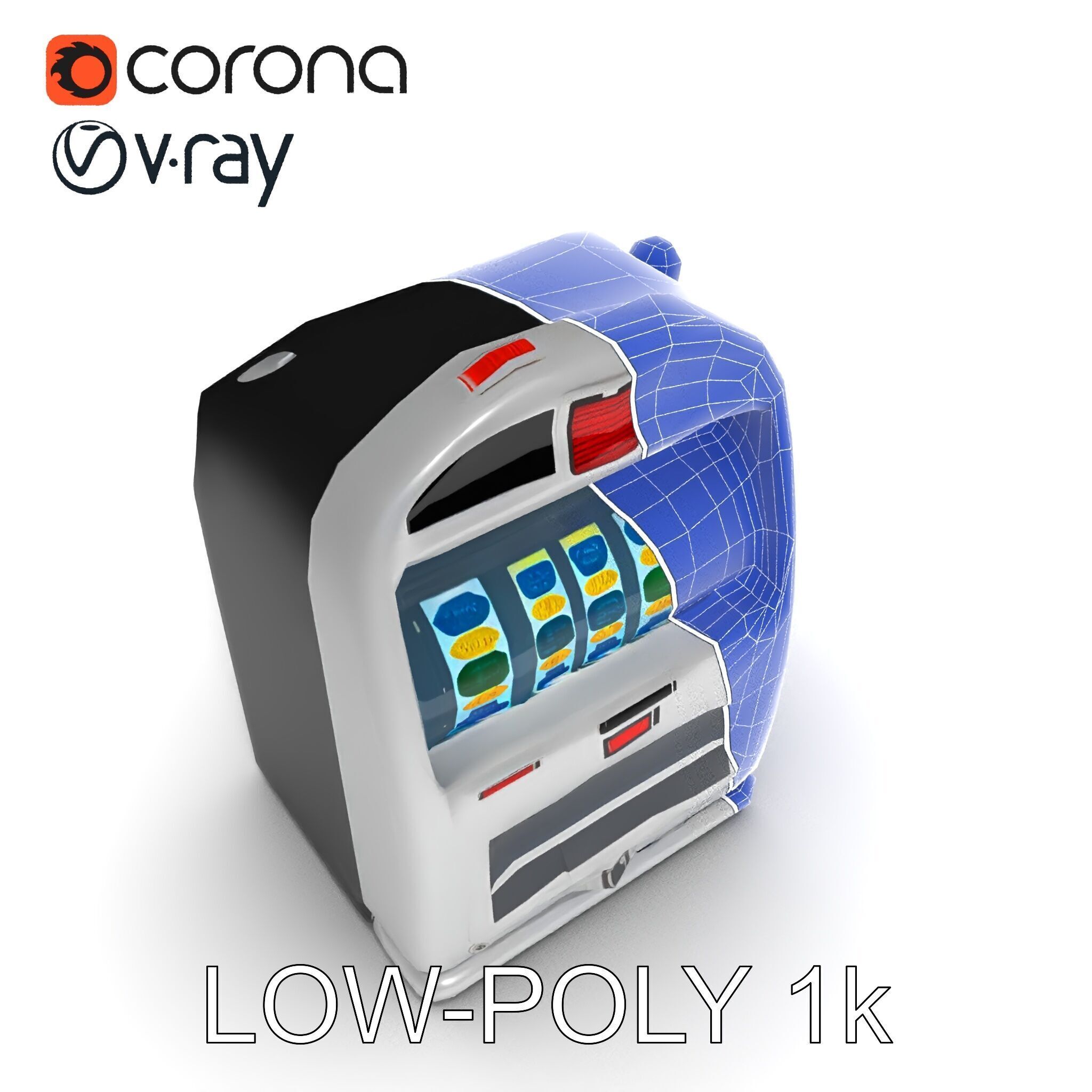 Vintage Slot Machine D Model Pack Low-poly 3D model_33