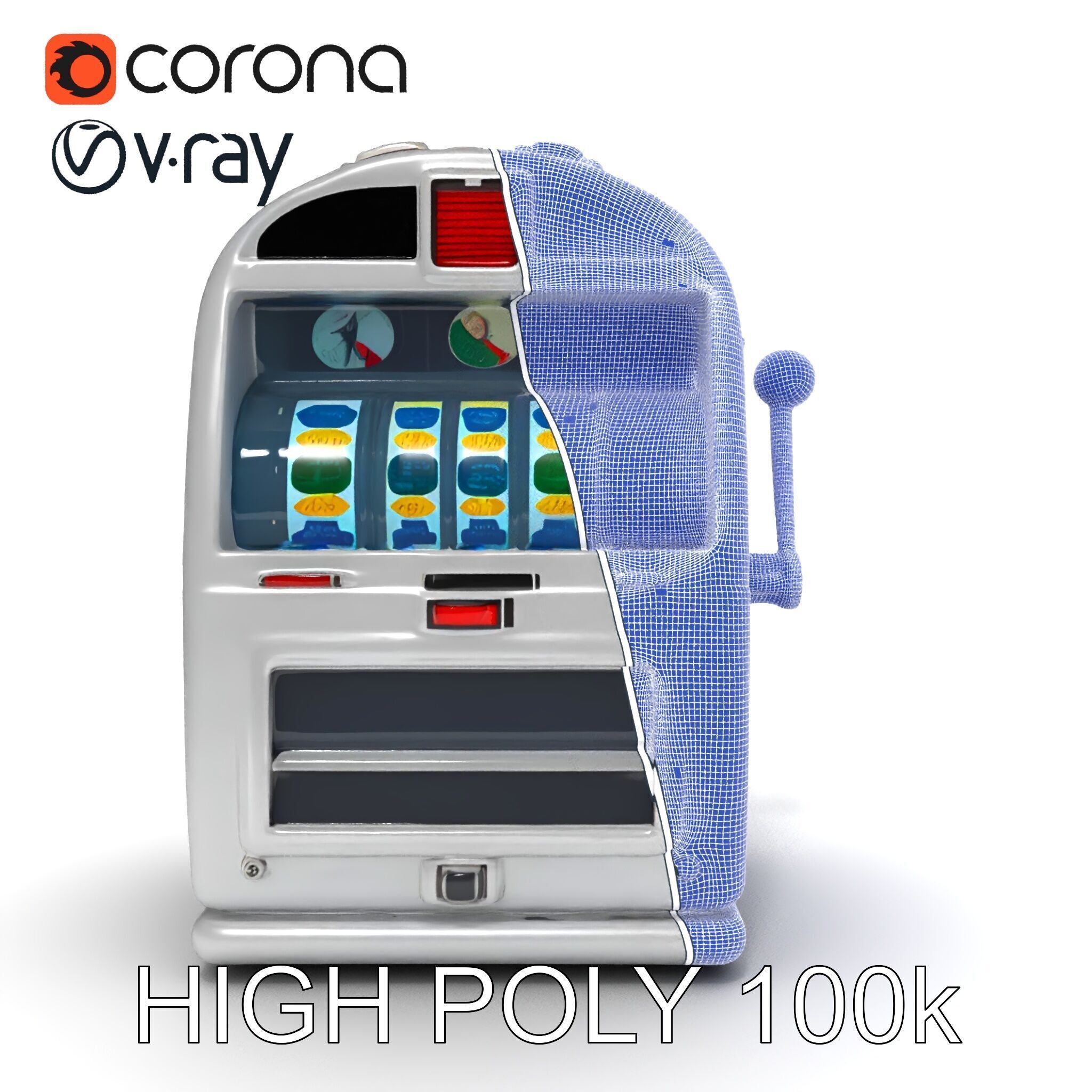 Vintage Slot Machine D Model Pack Low-poly 3D model_28