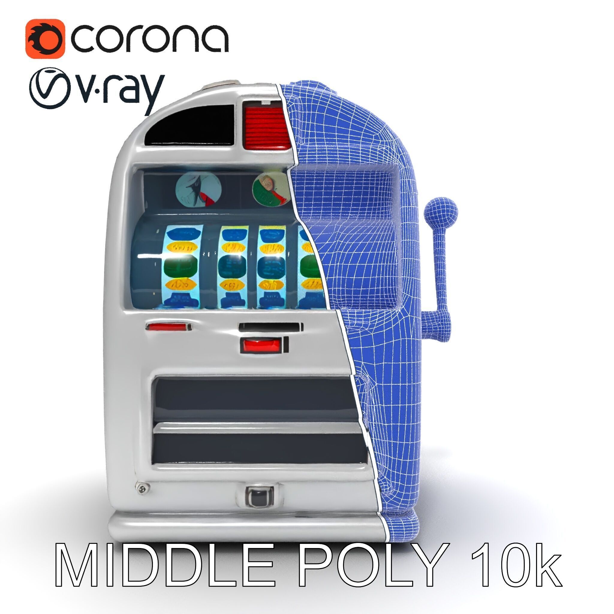 Vintage Slot Machine D Model Pack Low-poly 3D model_11