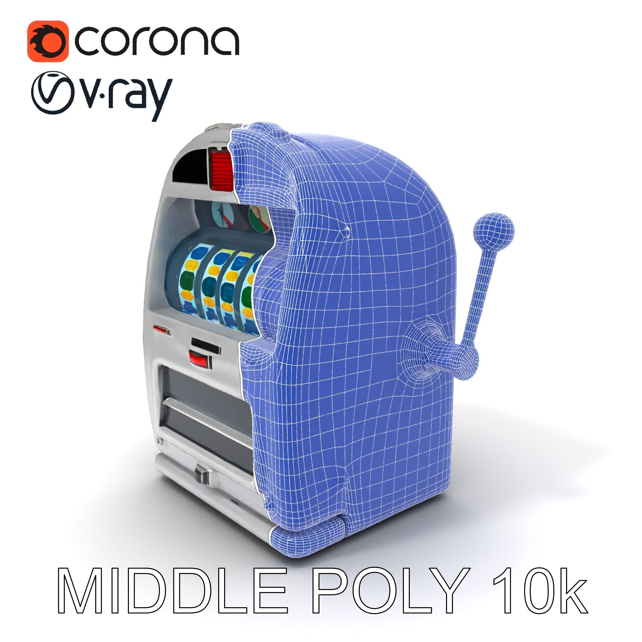 Vintage Slot Machine D Model Pack Low-poly 3D model_6