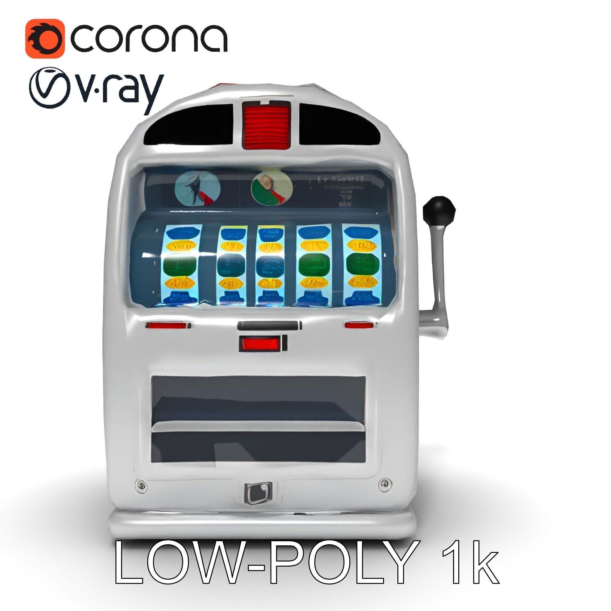 Vintage Slot Machine D Model Pack Low-poly 3D model_12