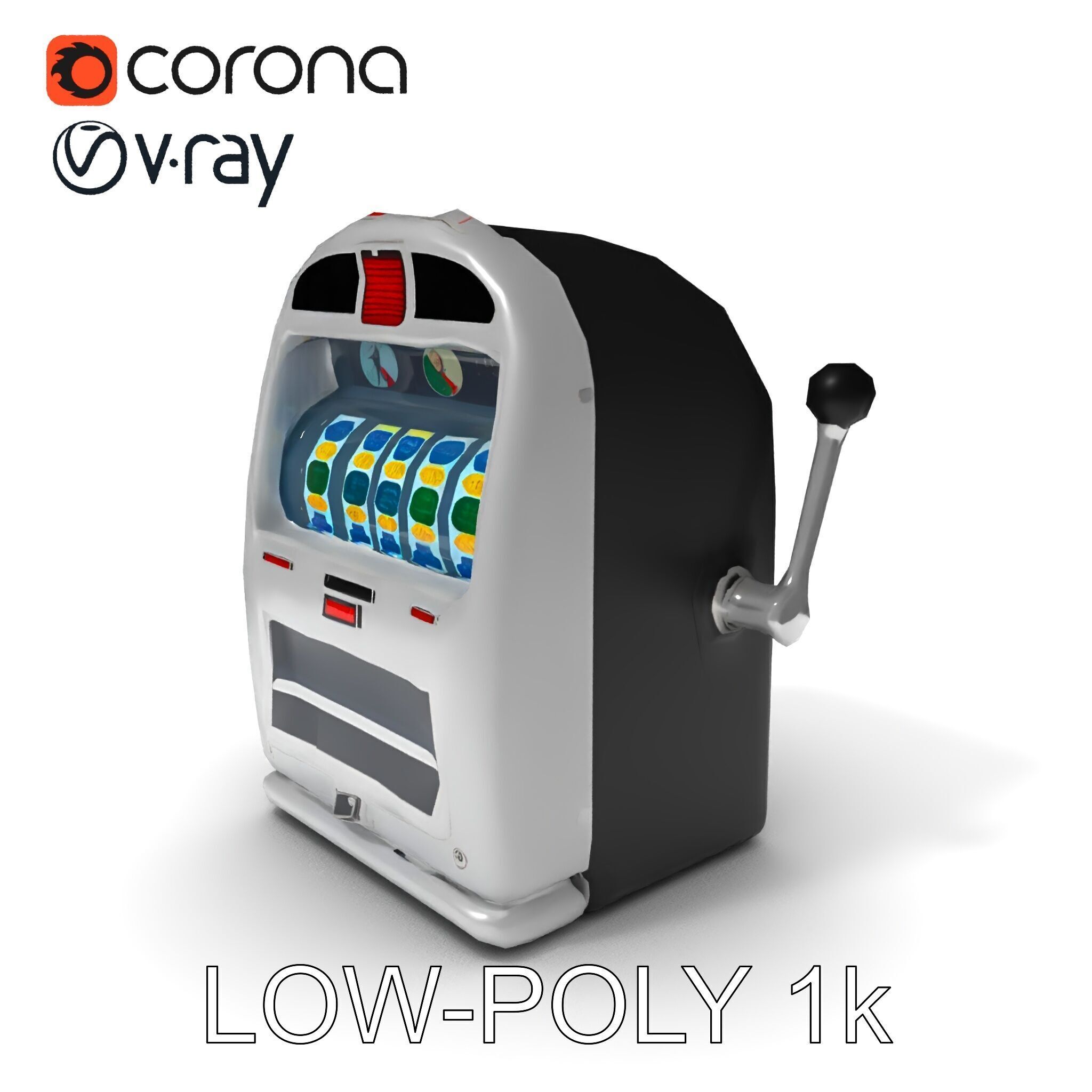 Vintage Slot Machine D Model Pack Low-poly 3D model_15