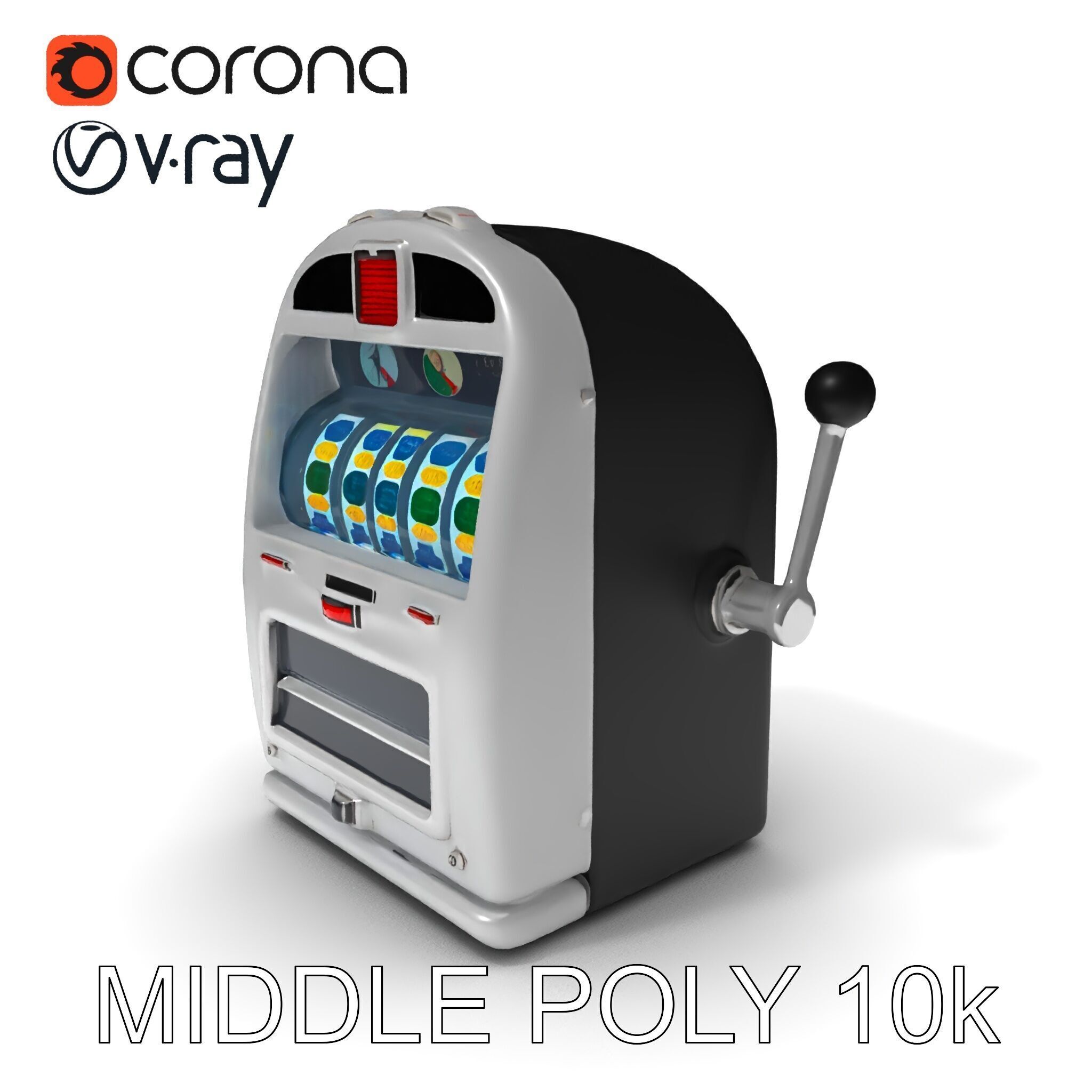 Vintage Slot Machine D Model Pack Low-poly 3D model_32