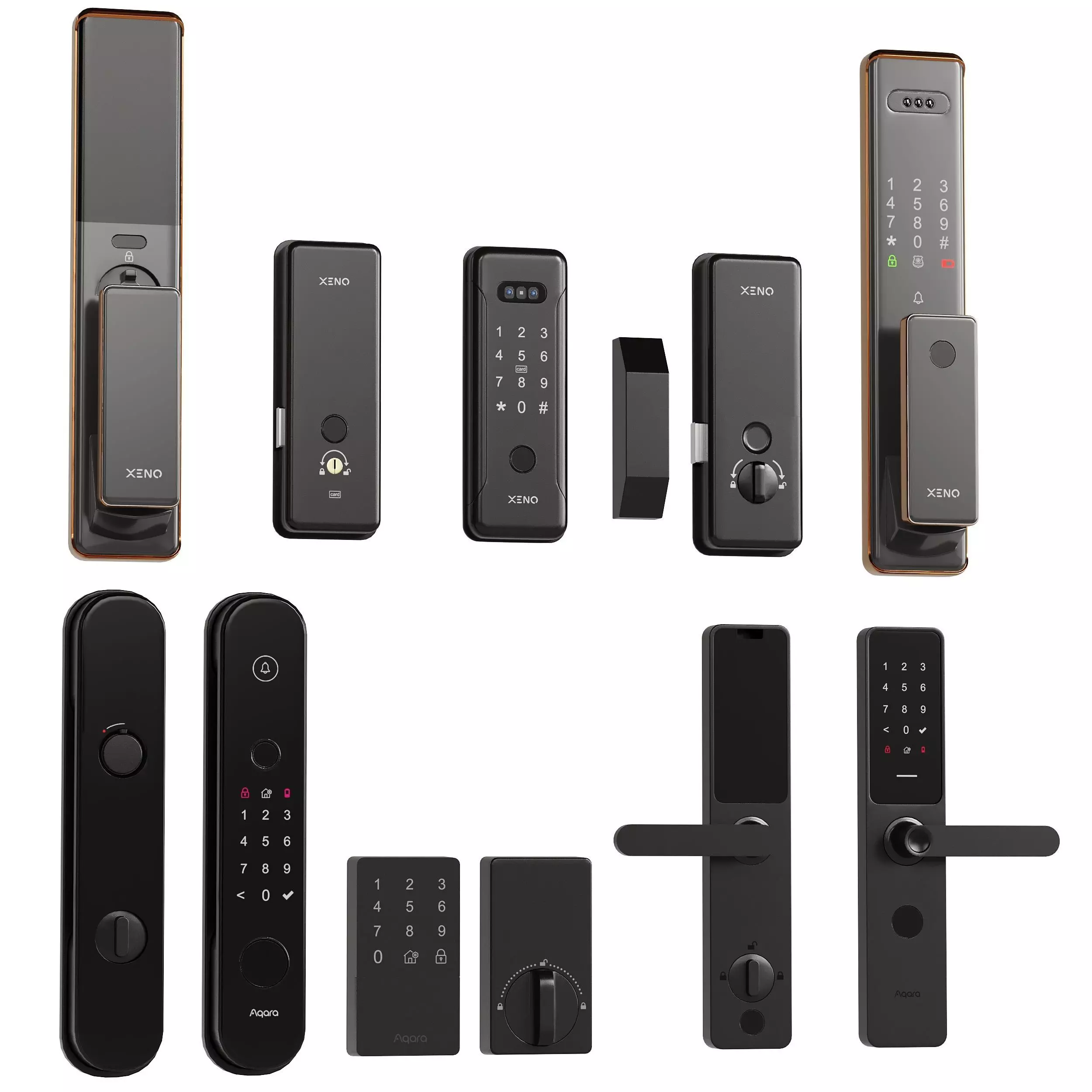 Intercom And Security Set 8 Aqara And Xeno Low-poly 3D model_0