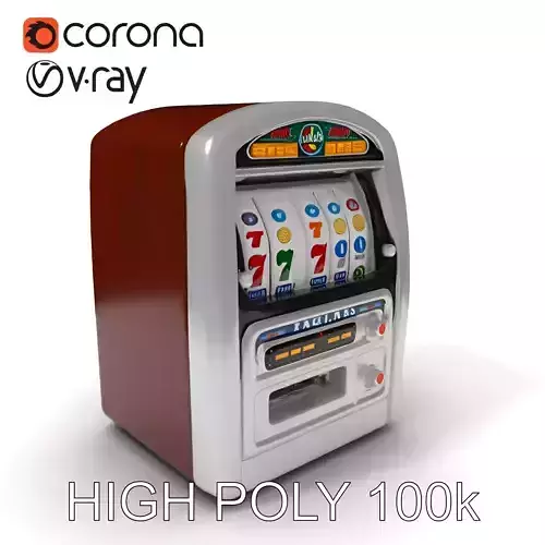 Vintage Slot Machine Model Pack with Detailed Design Low-poly 3D model