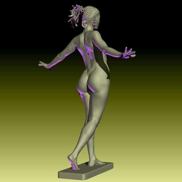 Tana Nude Female Figurine in Elegant Pose STL File 3D print model_3