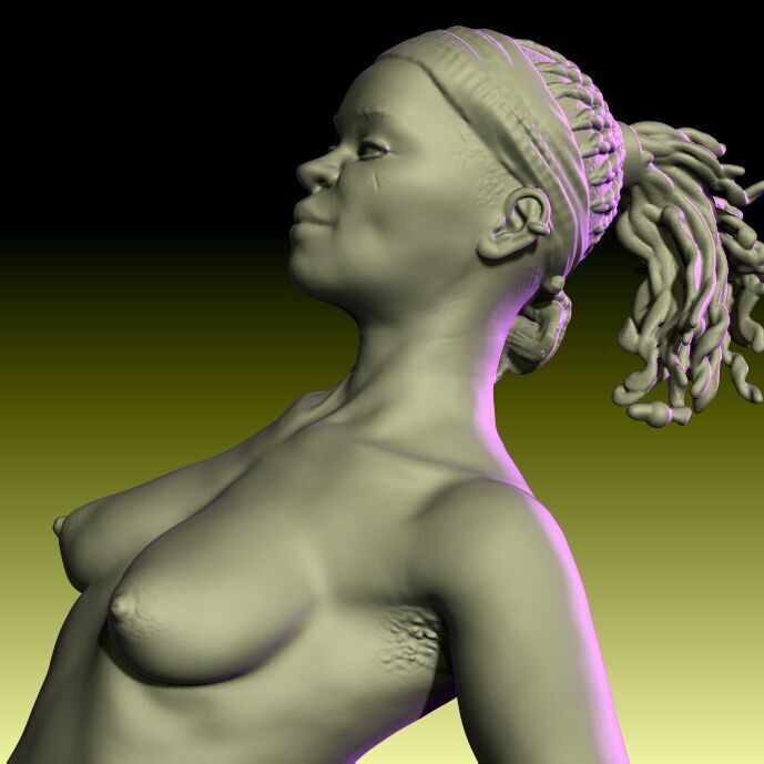 Tana Nude Female Figurine in Elegant Pose STL File 3D print model_6