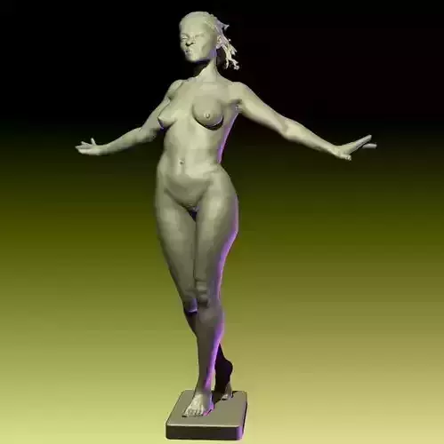 Tana Nude Female Figurine in Elegant Pose STL File 