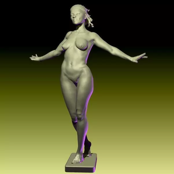 Tana Nude Female Figurine in Elegant Pose STL File 3D print model_0