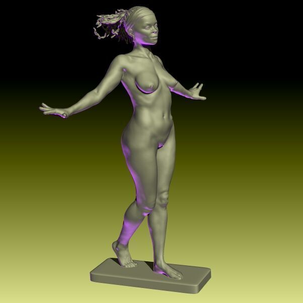 Tana Nude Female Figurine in Elegant Pose STL File 3D print model_2