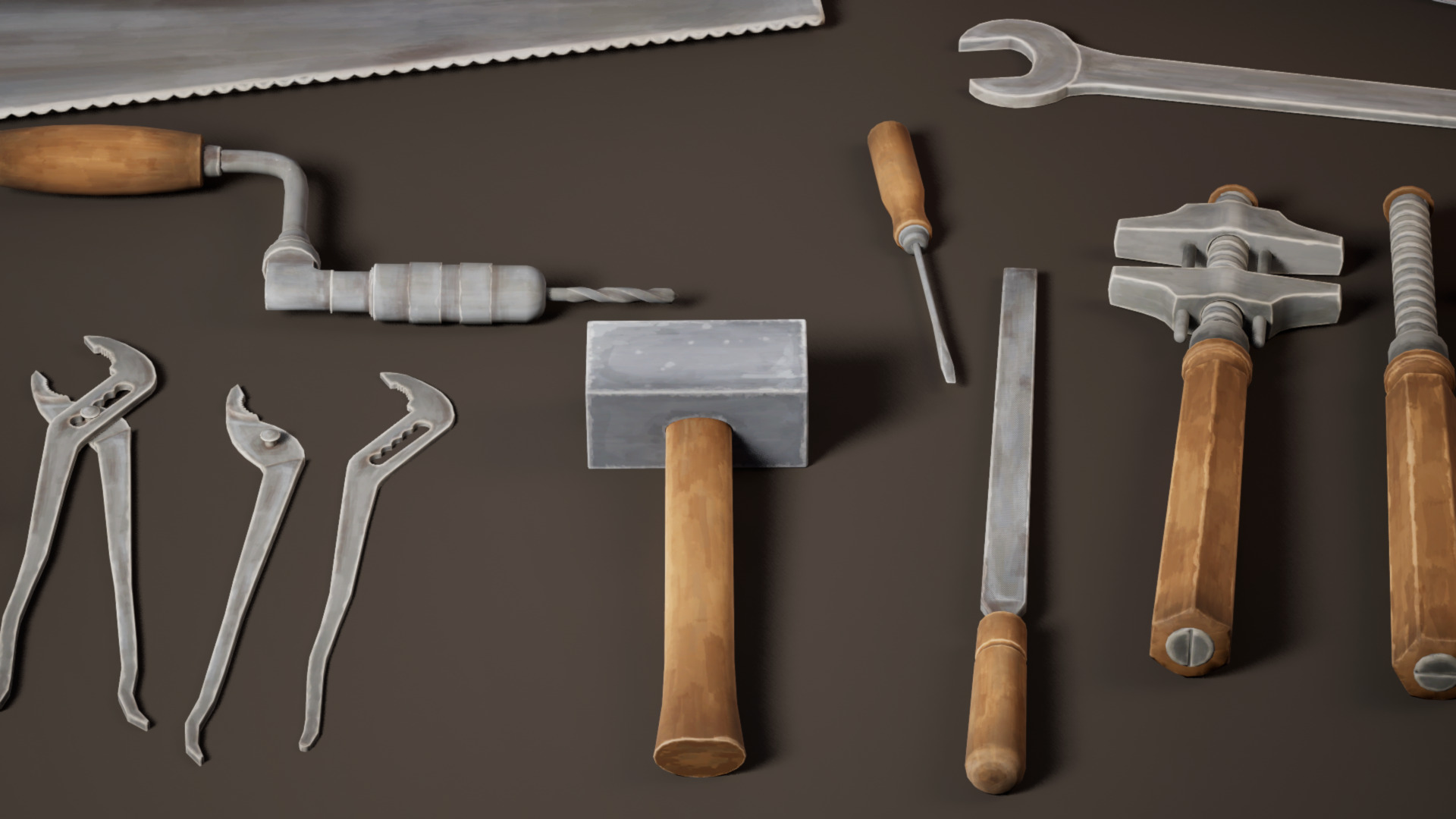 Tool Pack Handpainted Stylized VR Game Ready Low-poly 3D model_2