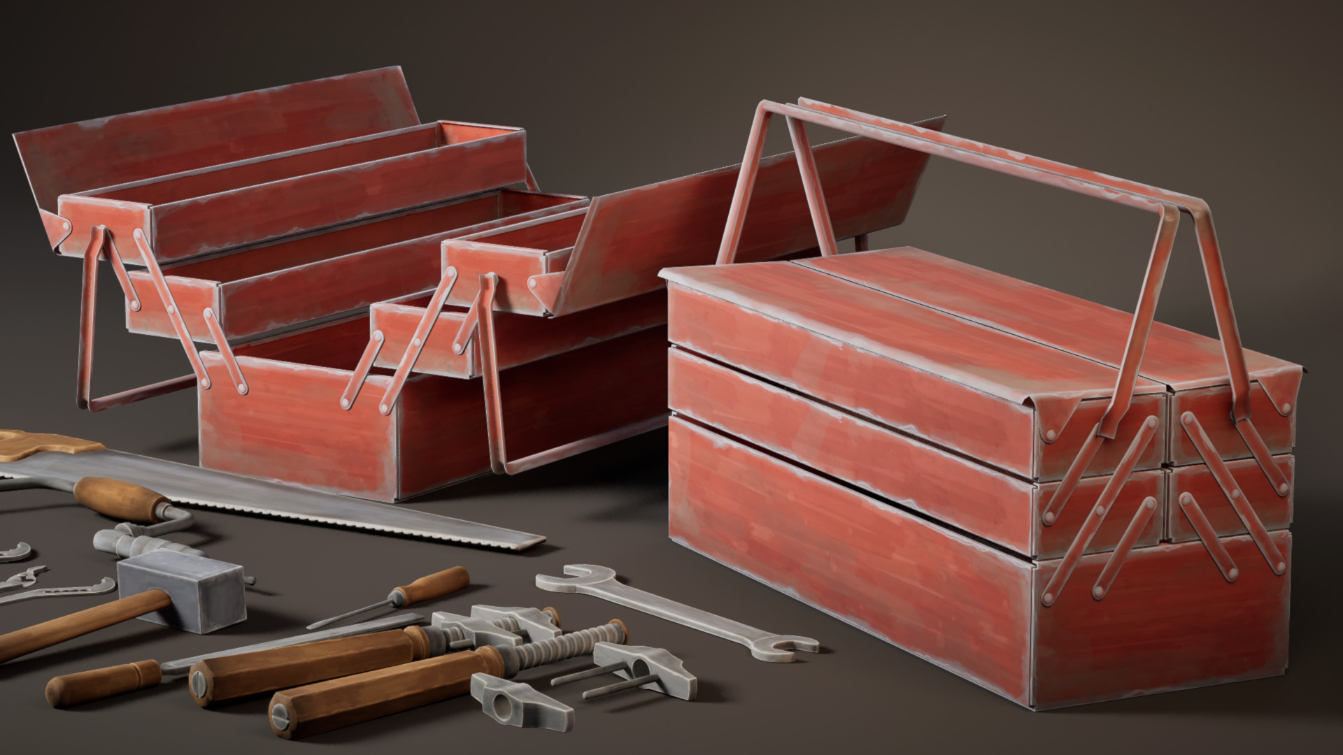 Tool Pack Handpainted Stylized VR Game Ready Low-poly 3D model_4