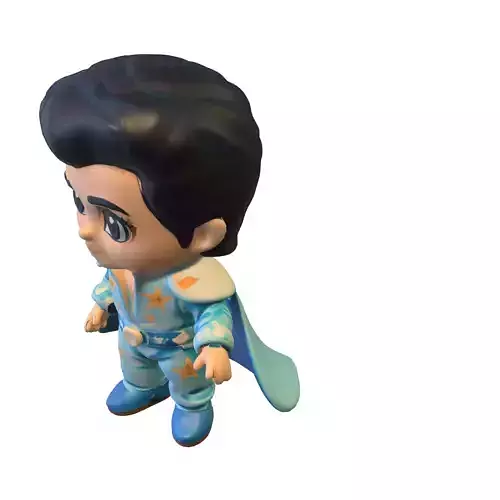 Chibi Star PerformerStylized in Blue Cape Outfit