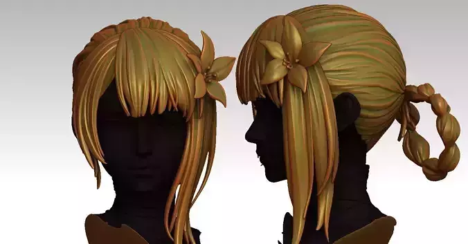 3D Hairstyles for girl V97 3D print model