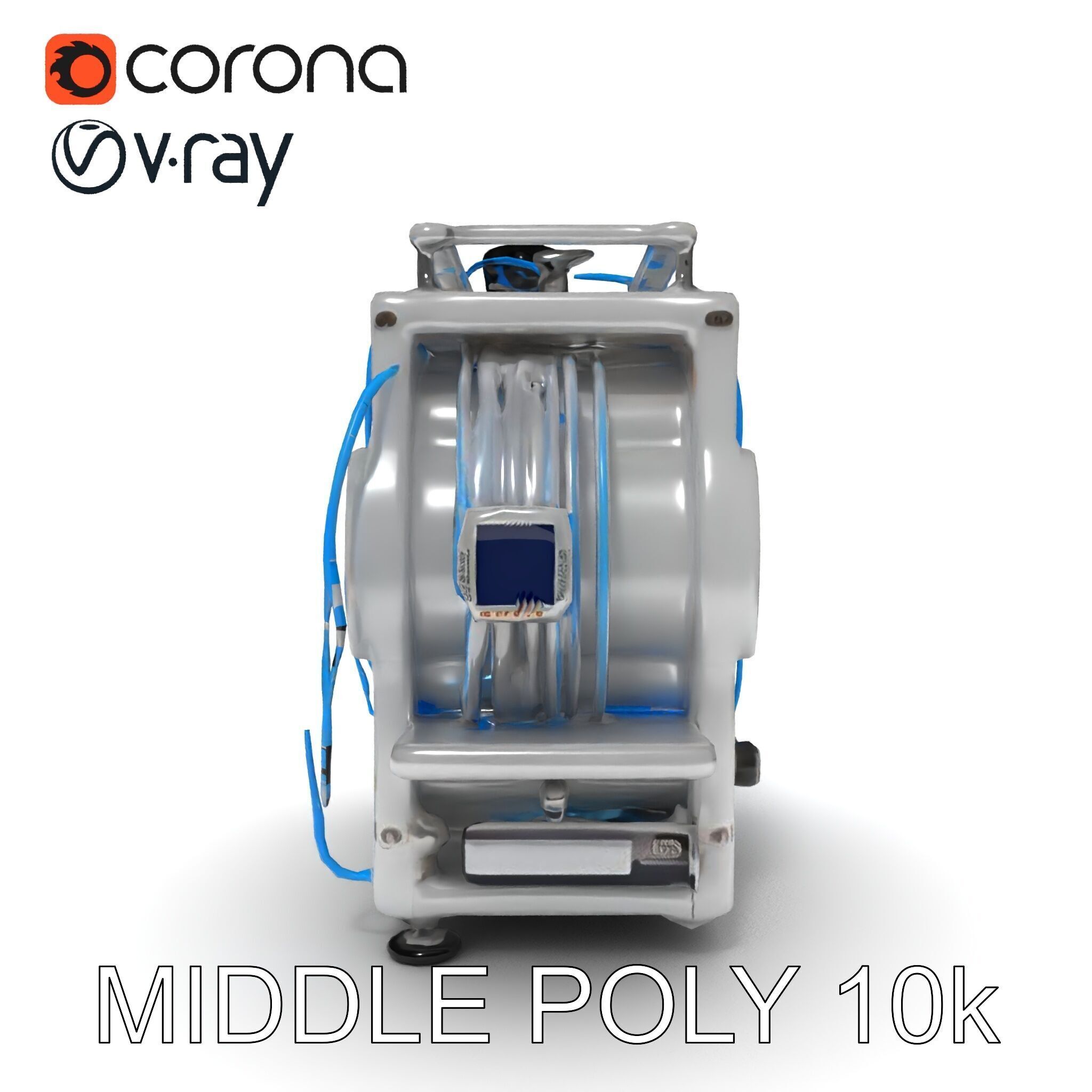 Industrial Machine with Cables Model Pack Low-poly 3D model_17