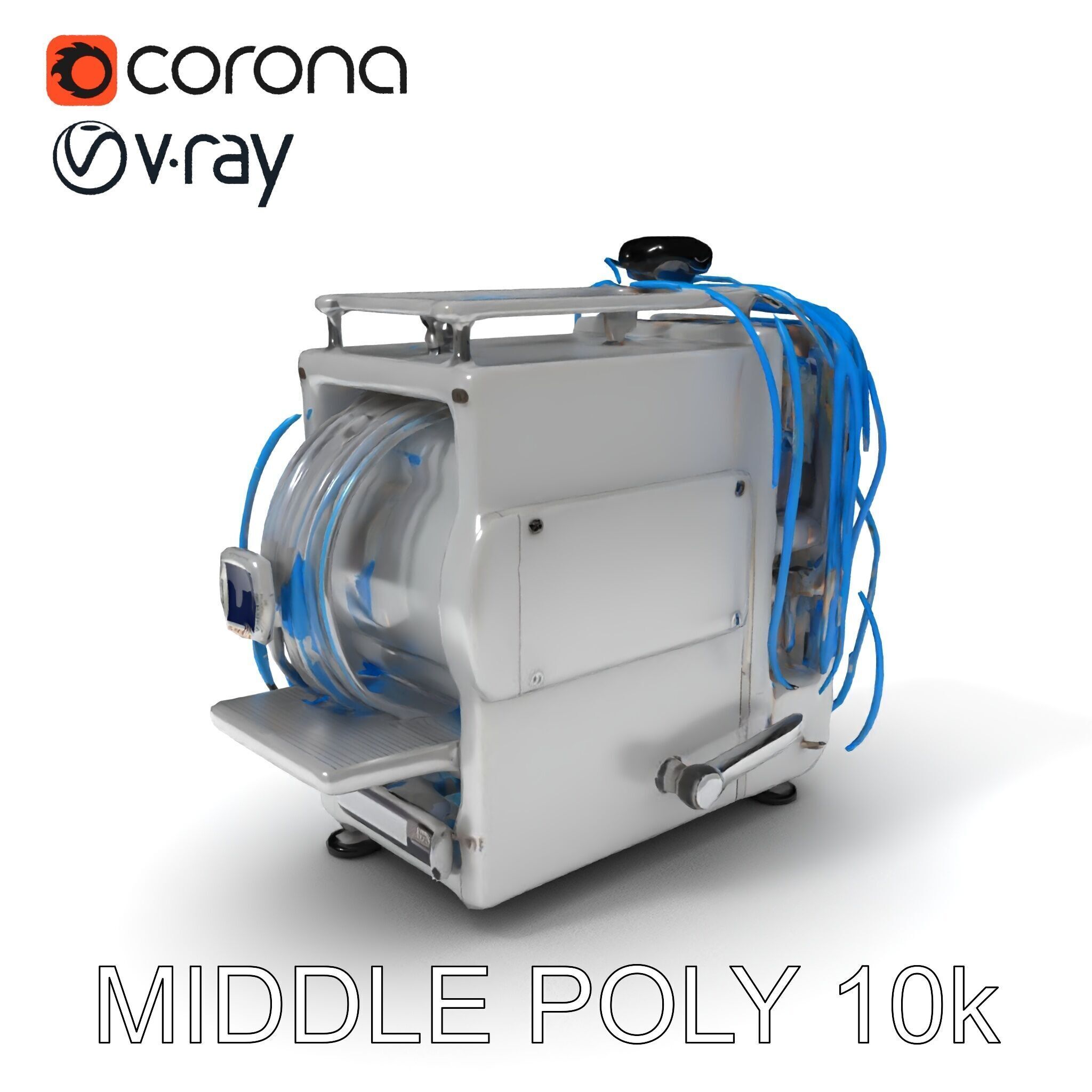 Industrial Machine with Cables Model Pack Low-poly 3D model_15