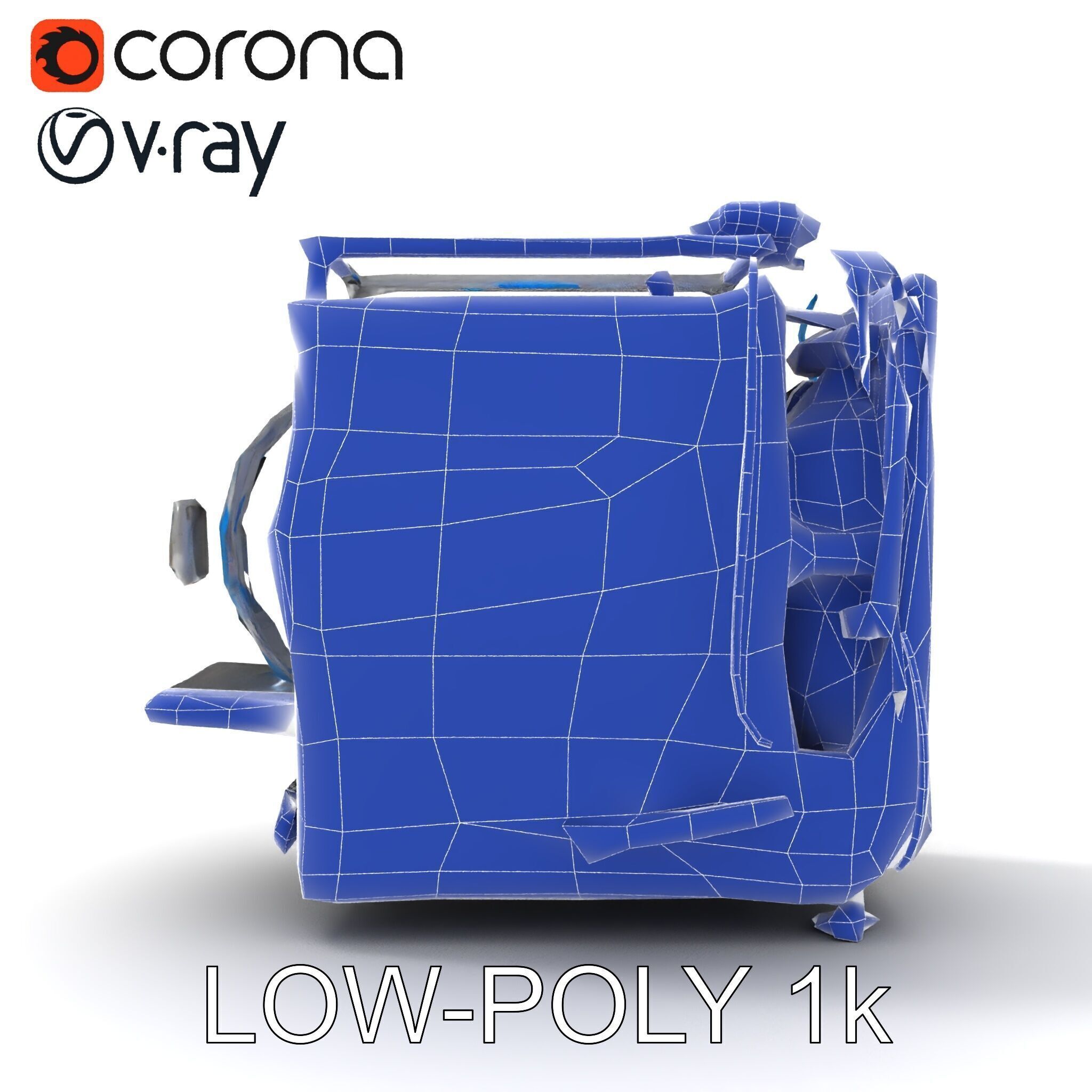 Industrial Machine with Cables Model Pack Low-poly 3D model_31