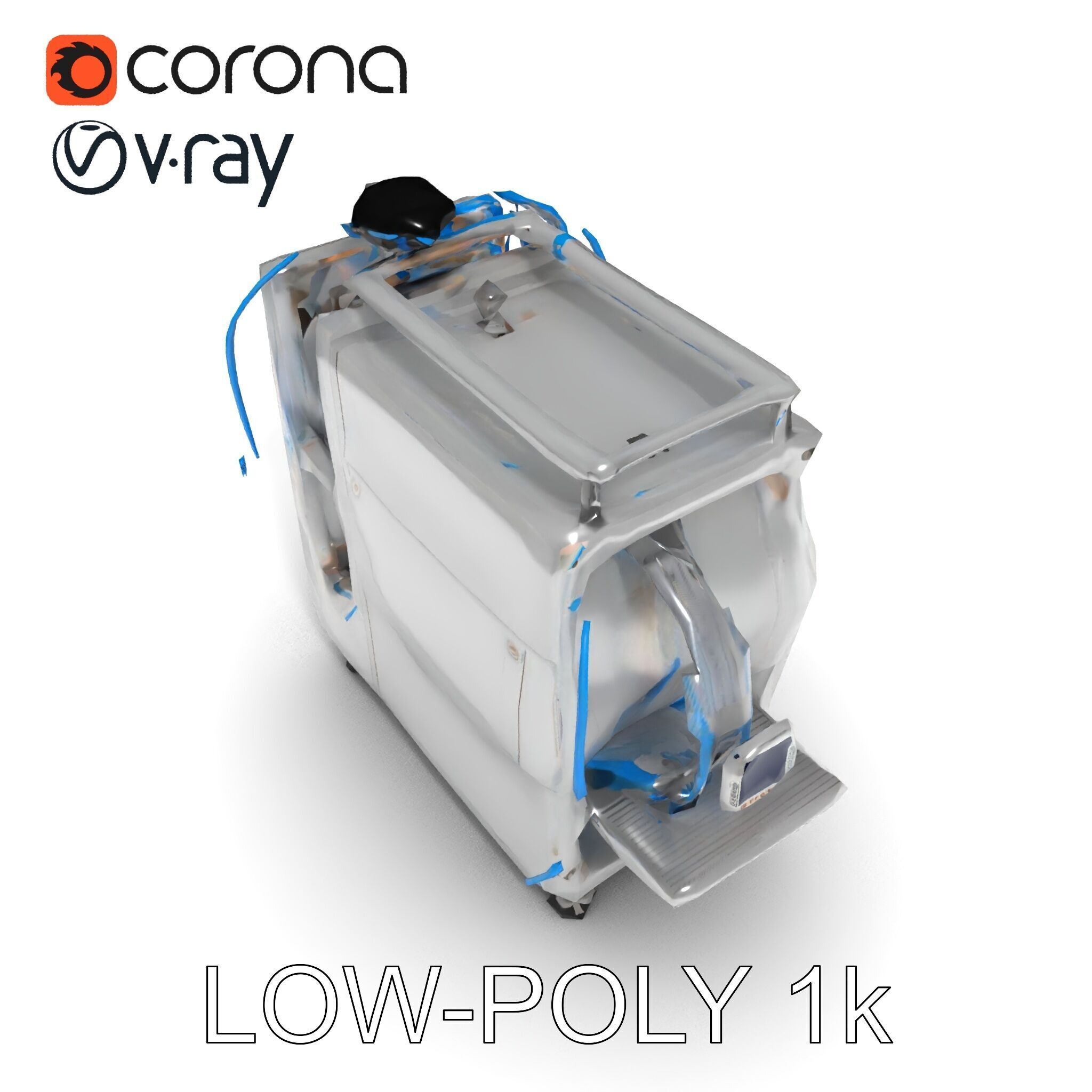 Industrial Machine with Cables Model Pack Low-poly 3D model_18