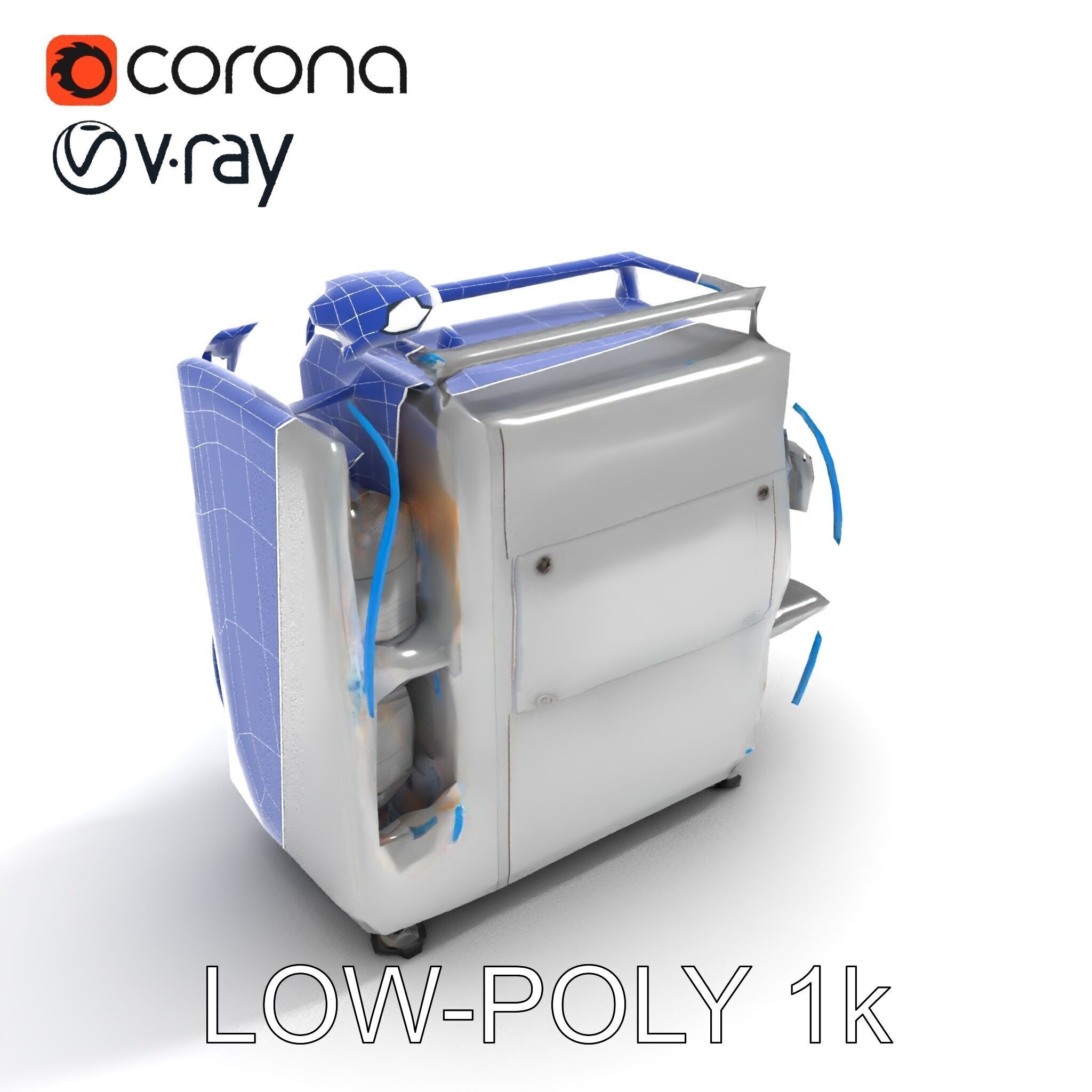 Industrial Machine with Cables Model Pack Low-poly 3D model_13