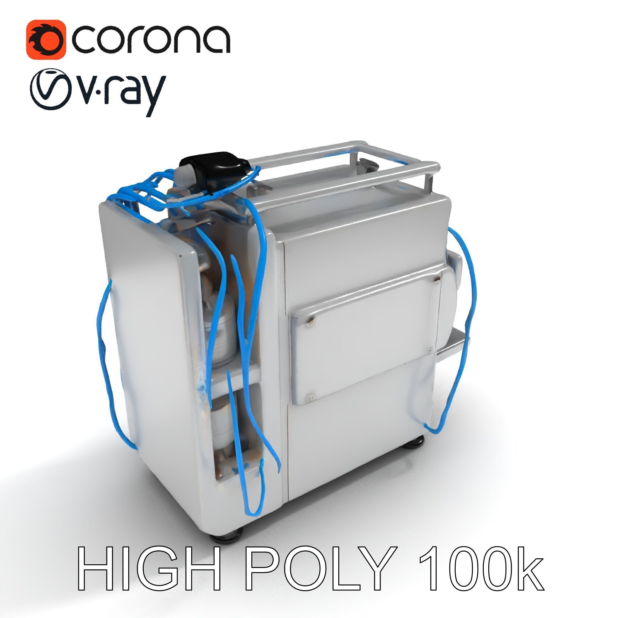 Industrial Machine with Cables Model Pack Low-poly 3D model_32