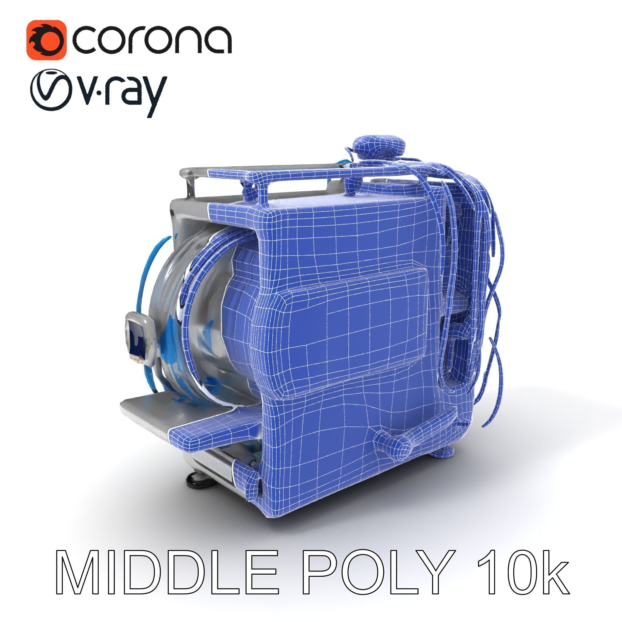 Industrial Machine with Cables Model Pack Low-poly 3D model_9