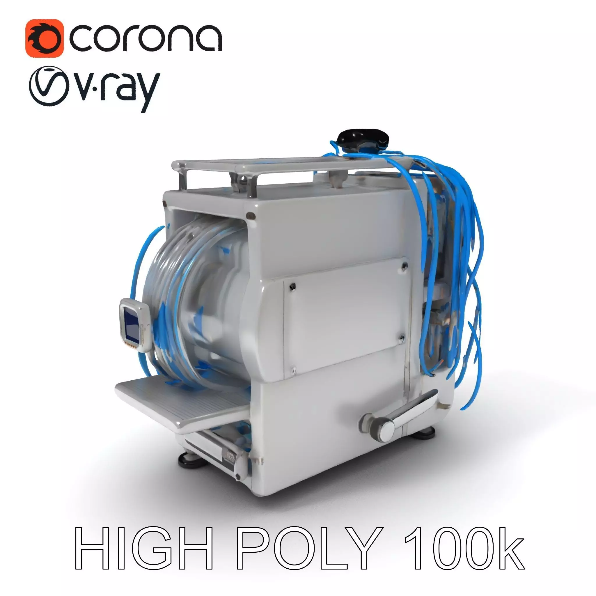 Industrial Machine with Cables Model Pack Low-poly 3D model_0