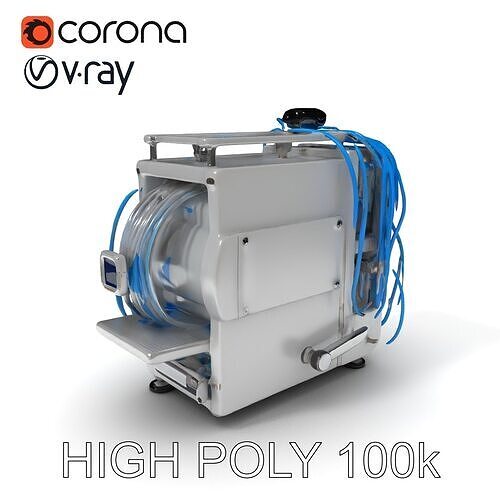 Industrial Machine with Cables Model Pack Low-poly 3D model