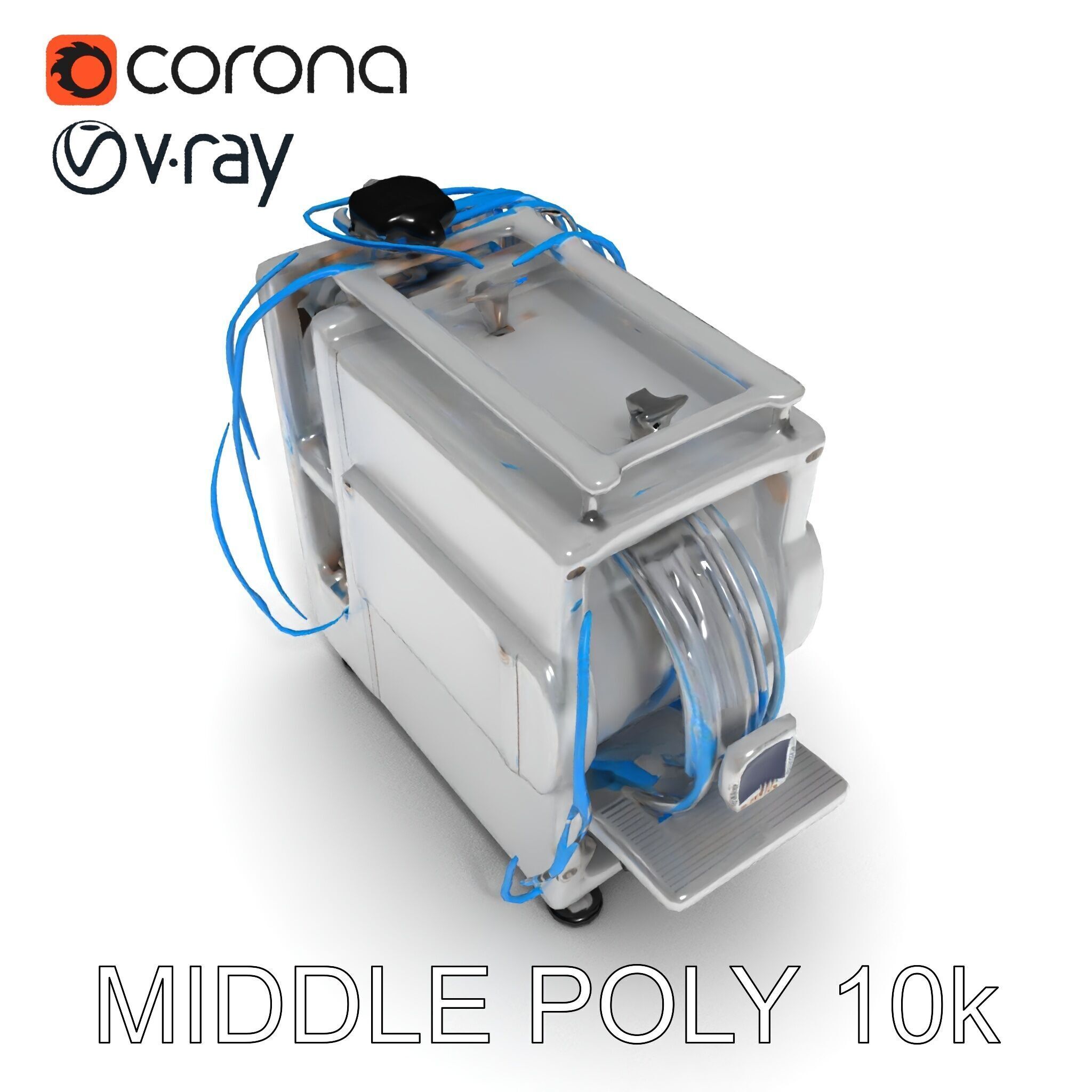 Industrial Machine with Cables Model Pack Low-poly 3D model_23