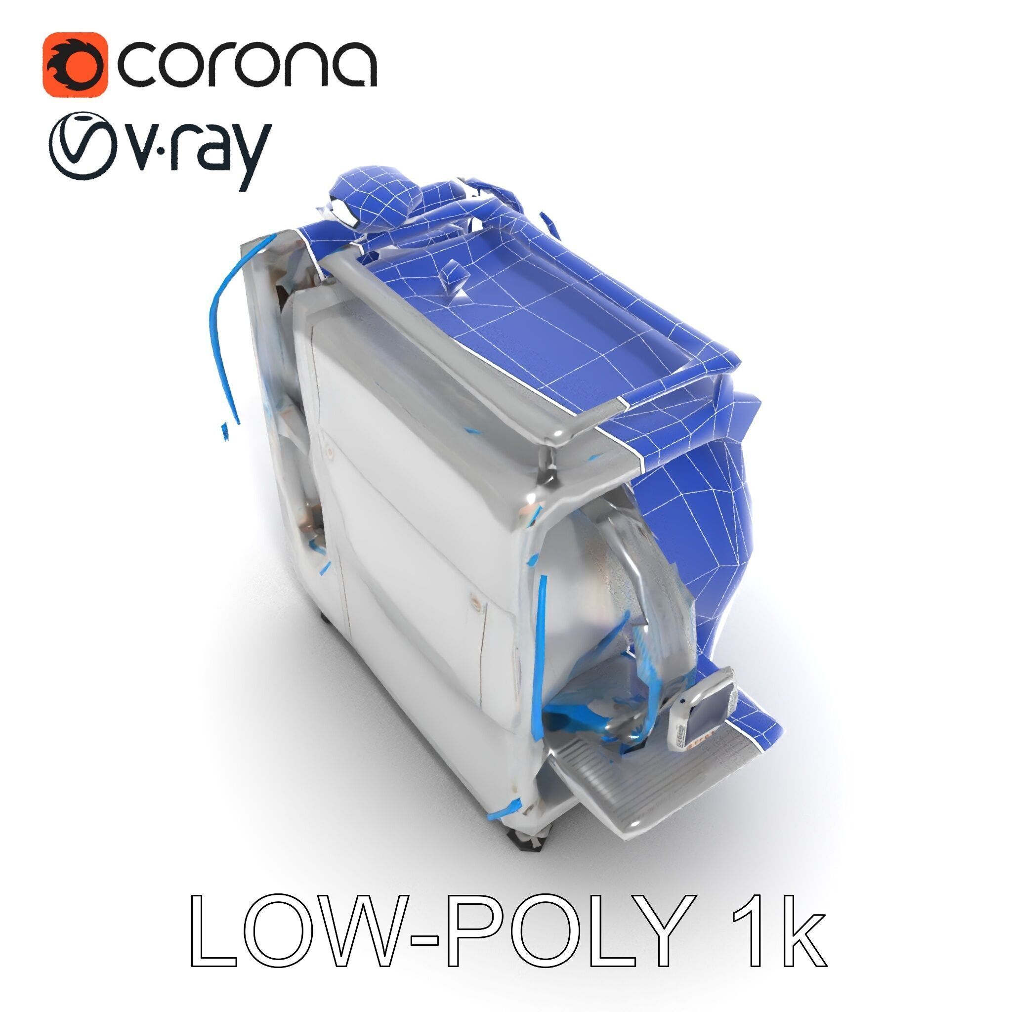 Industrial Machine with Cables Model Pack Low-poly 3D model_28