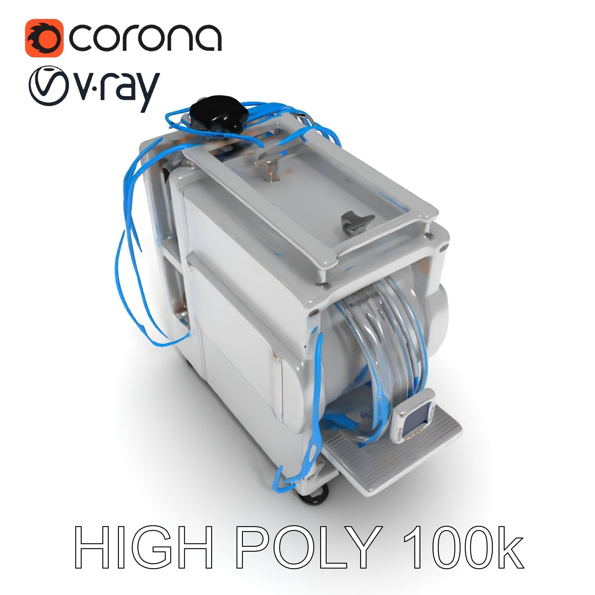 Industrial Machine with Cables Model Pack Low-poly 3D model_19