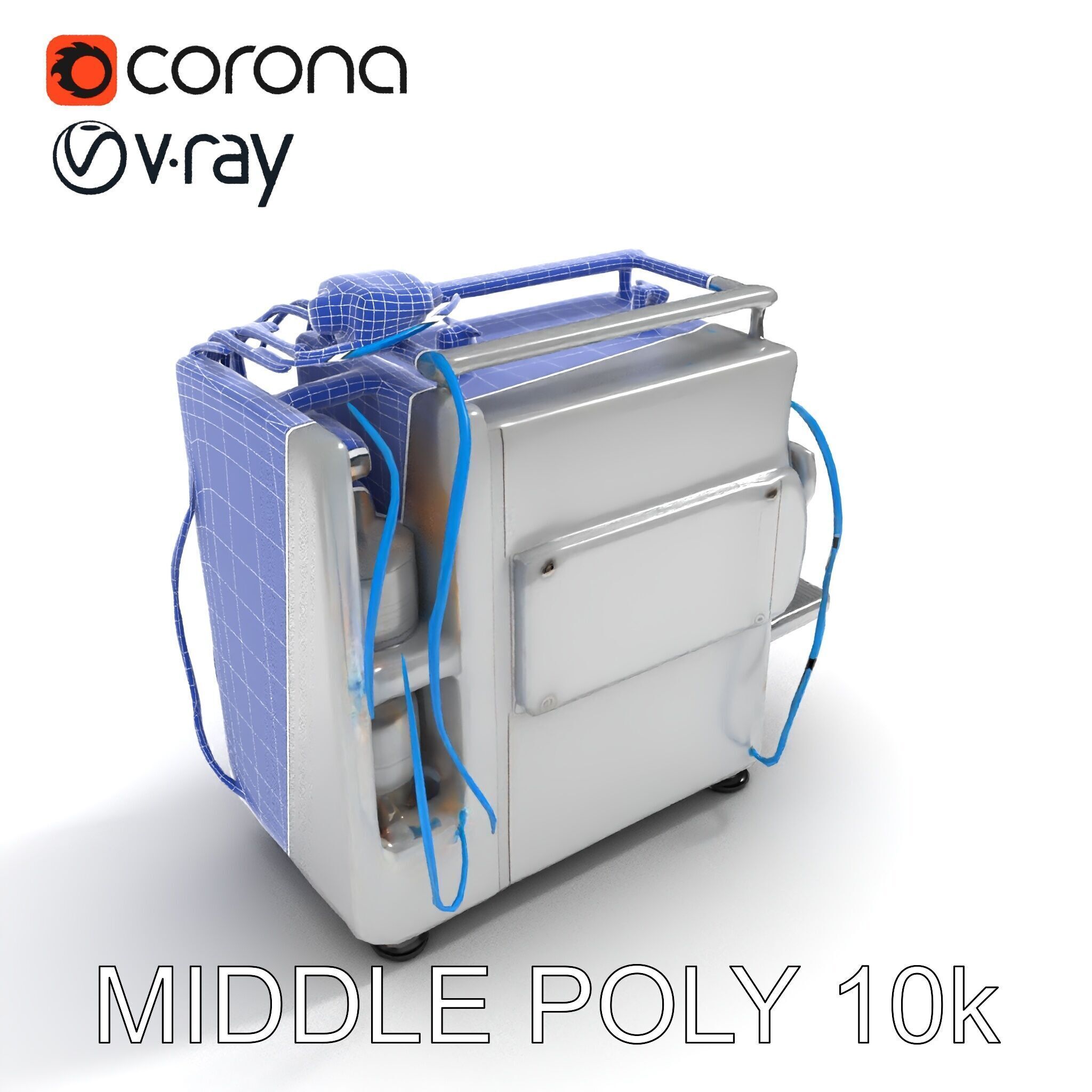 Industrial Machine with Cables Model Pack Low-poly 3D model_33