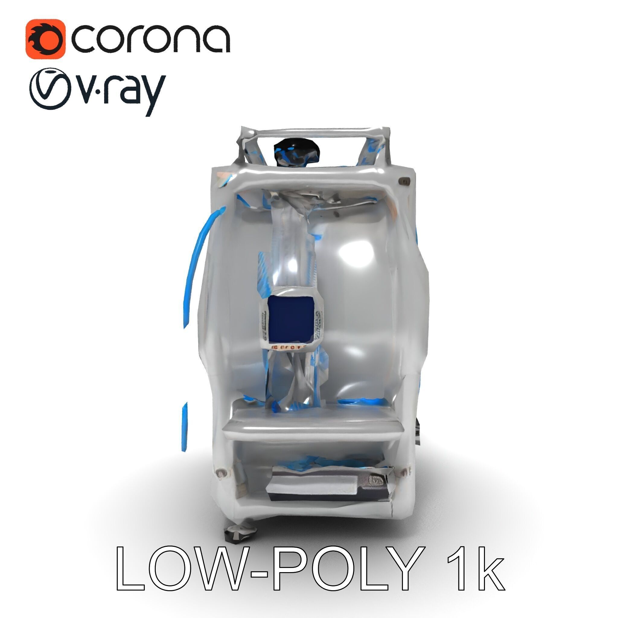 Industrial Machine with Cables Model Pack Low-poly 3D model_16