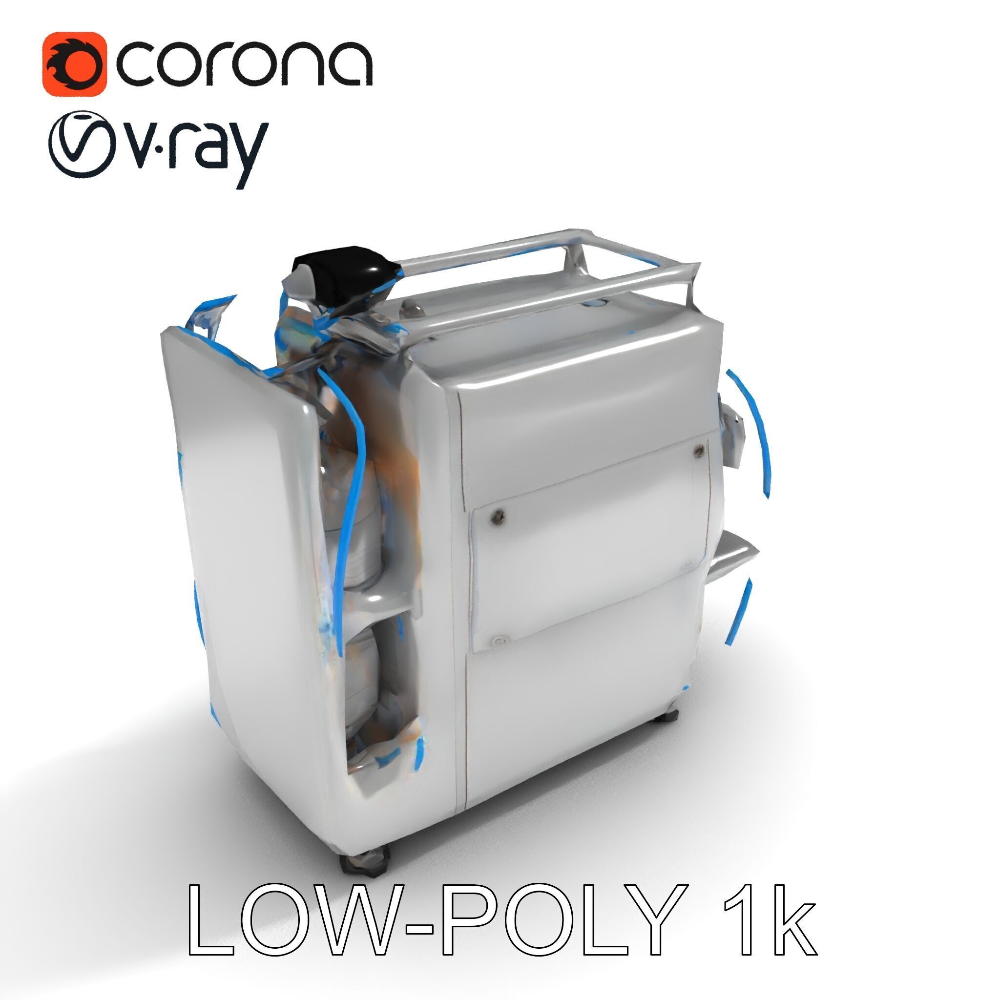 Industrial Machine with Cables Model Pack Low-poly 3D model_7