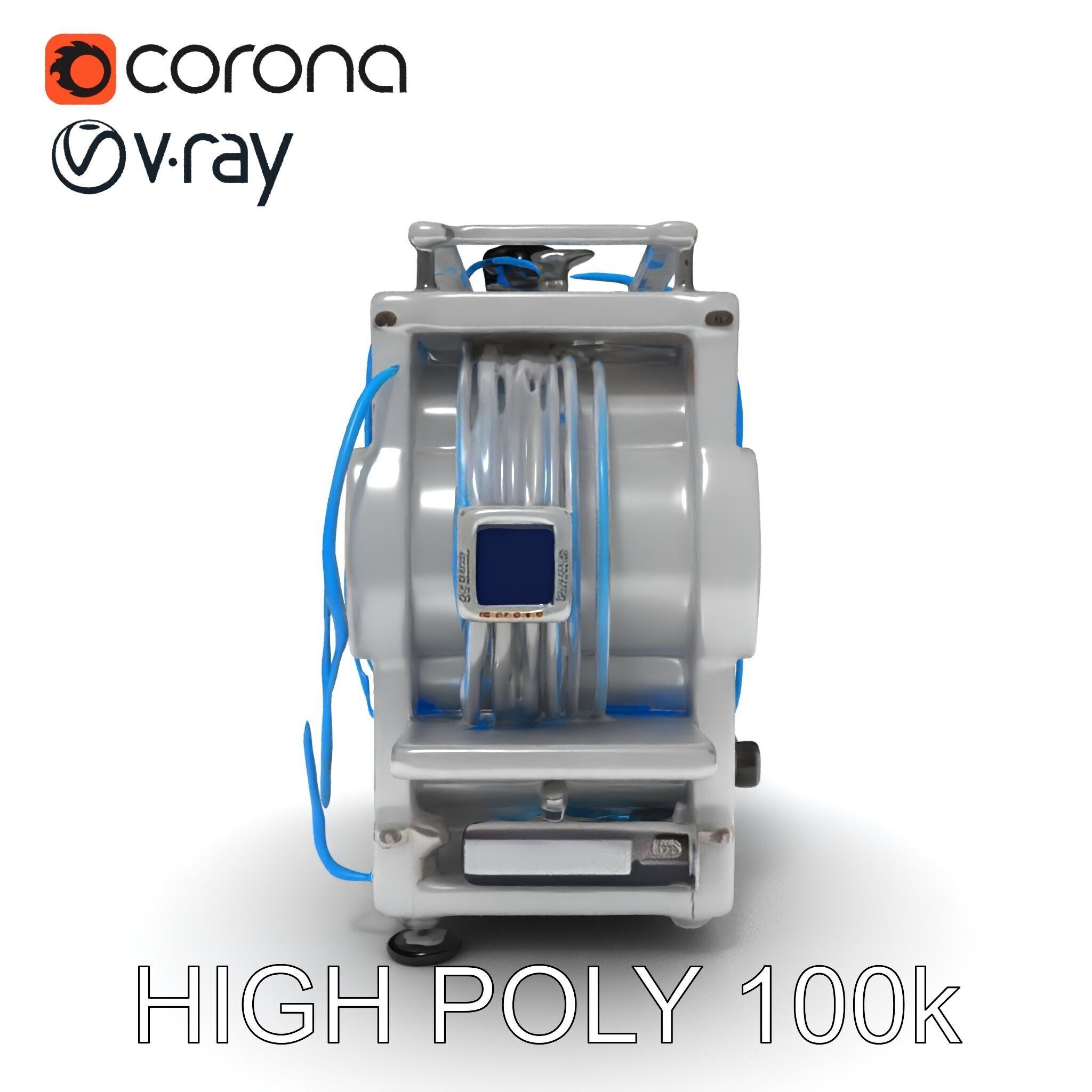 Industrial Machine with Cables Model Pack Low-poly 3D model_14