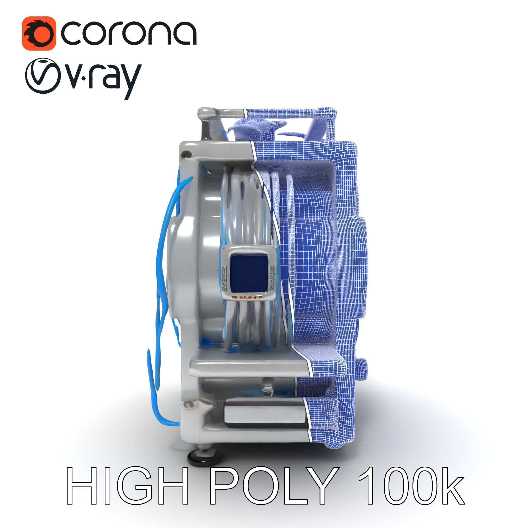 Industrial Machine with Cables Model Pack Low-poly 3D model_22