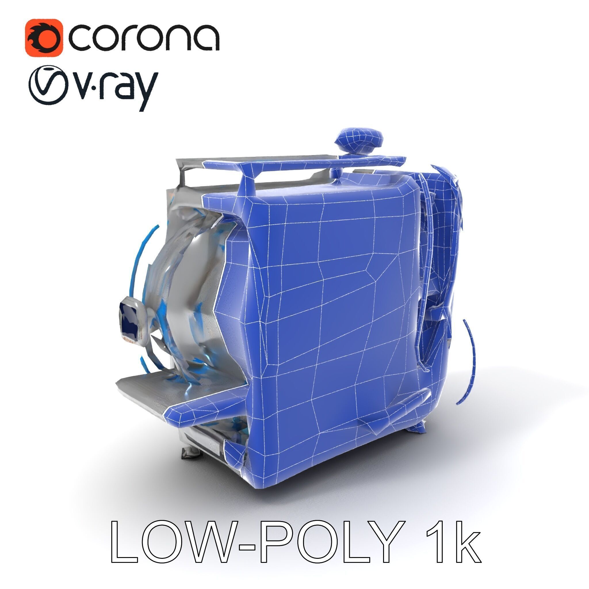 Industrial Machine with Cables Model Pack Low-poly 3D model_34