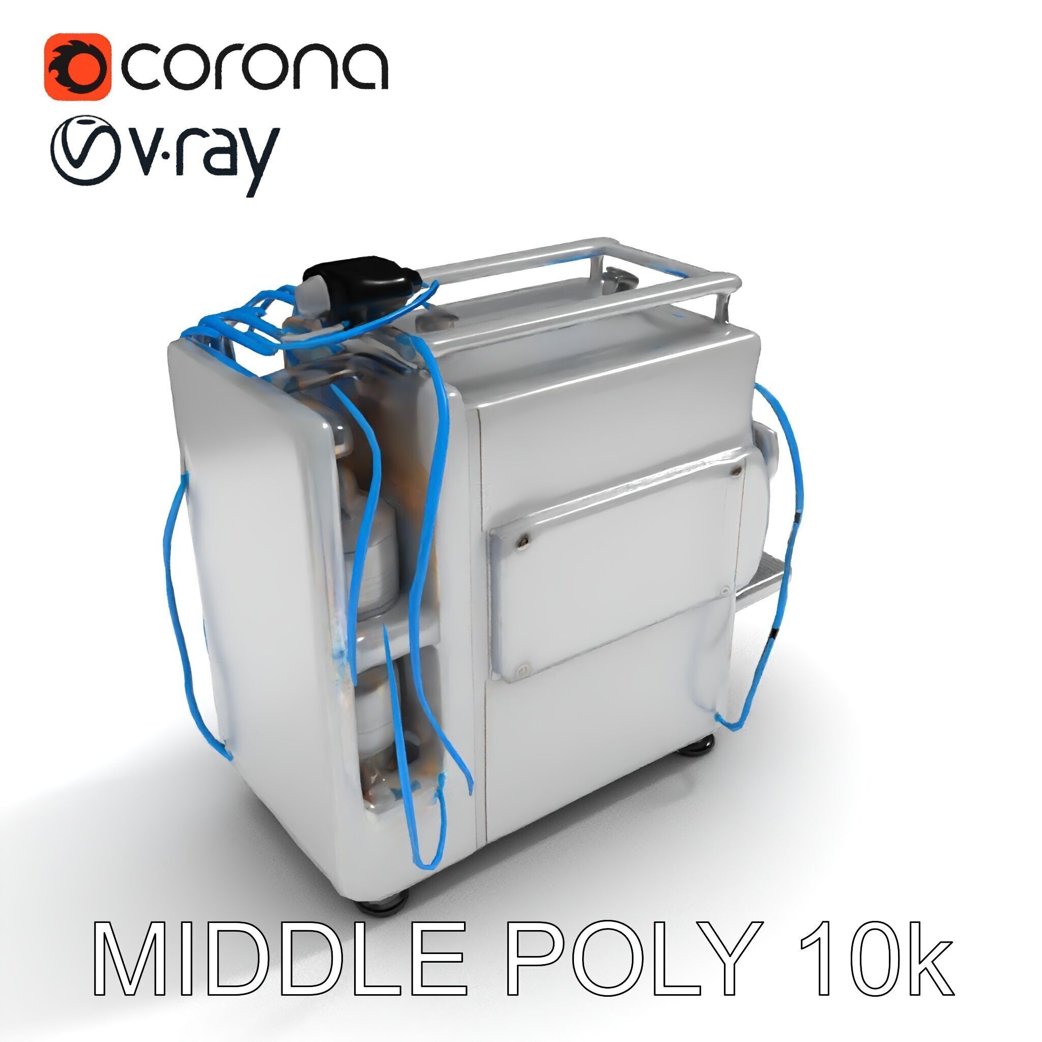 Industrial Machine with Cables Model Pack Low-poly 3D model_6