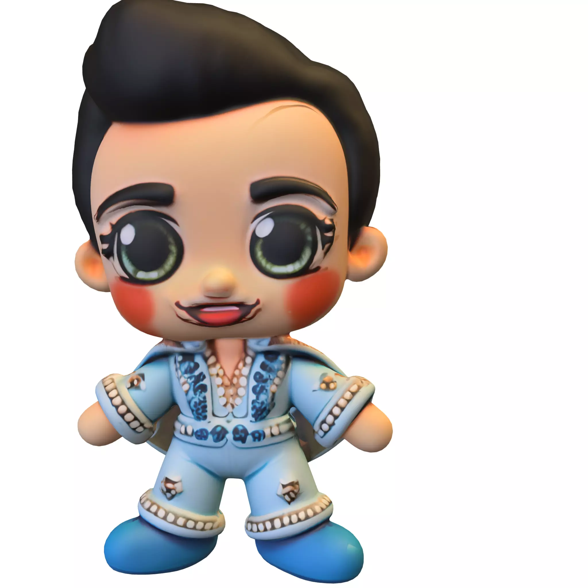 Chibi Retro Singer 3D model_0