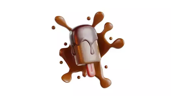 3D Ice cream Chocolate