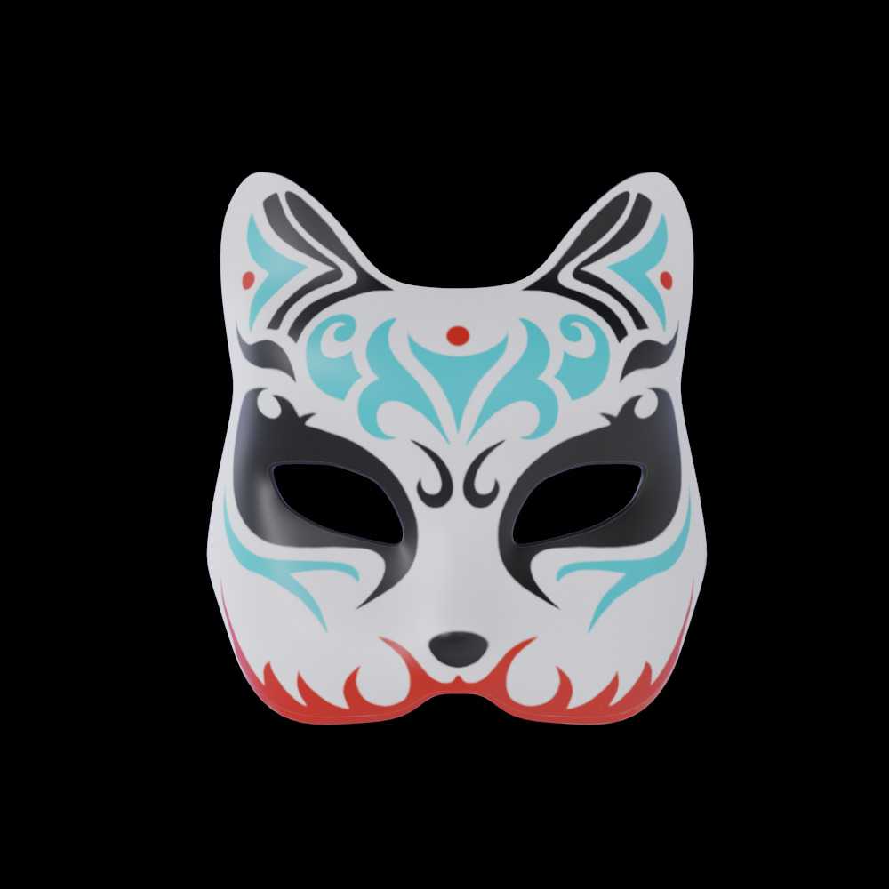 Hand Painted Cat Mask 3D model_1